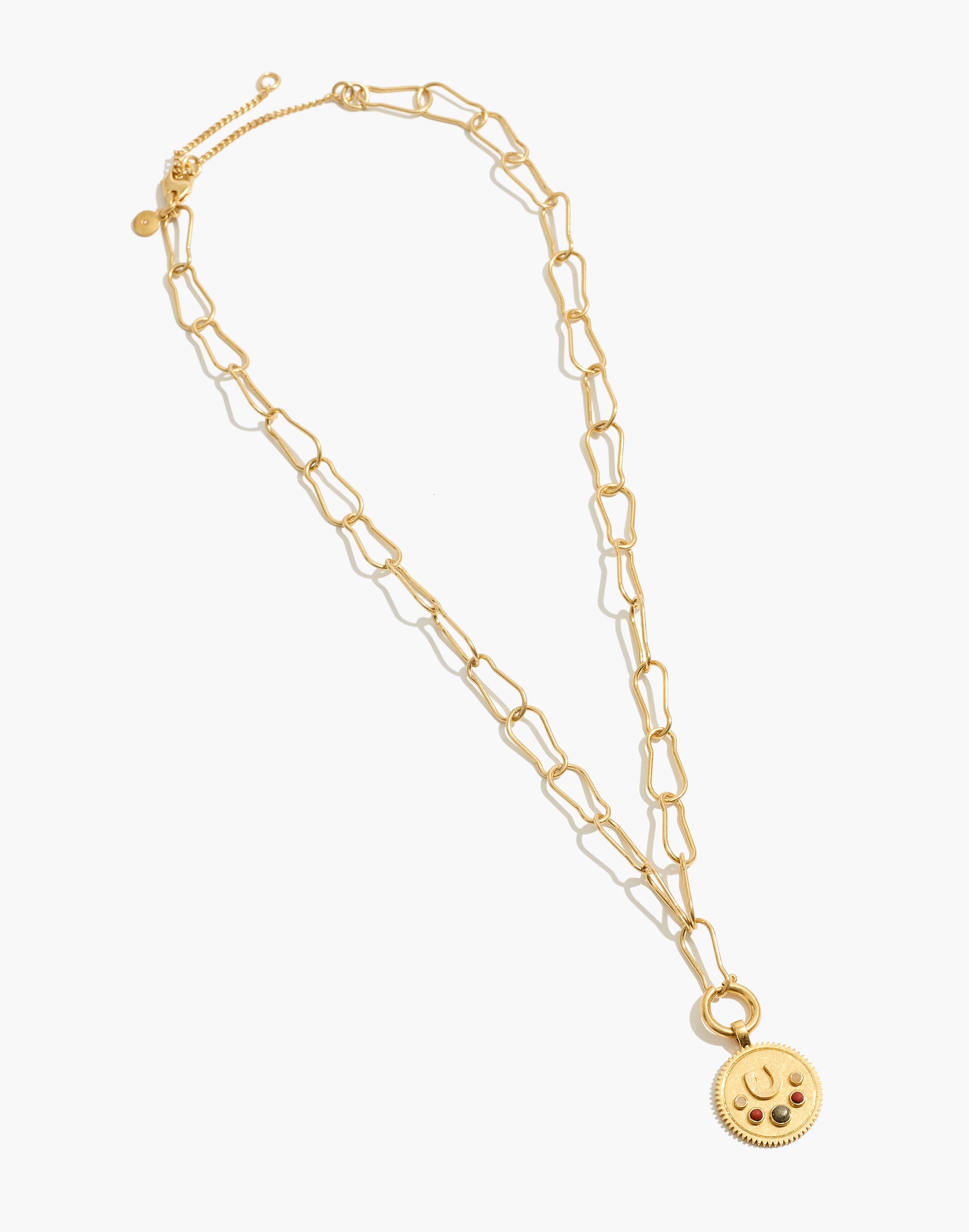 Horseshoe Coin Pendant Necklace