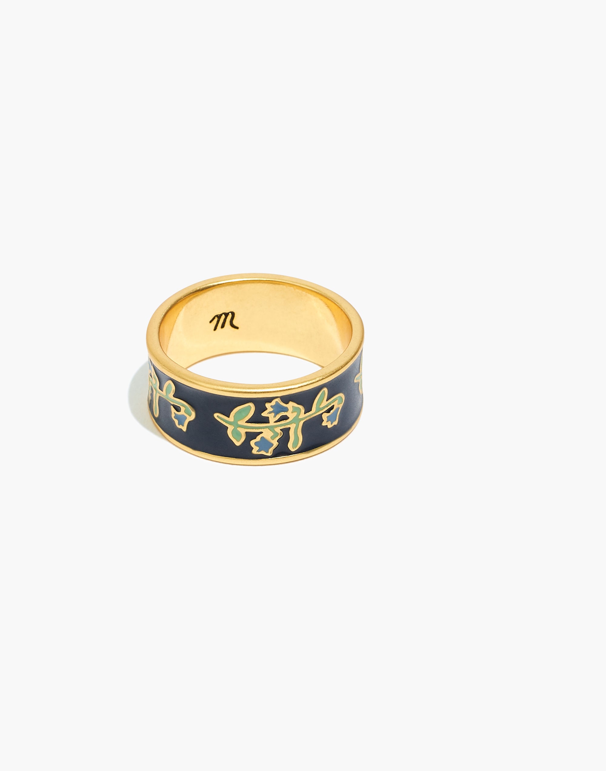Stem Scatter Enamel Band Ring