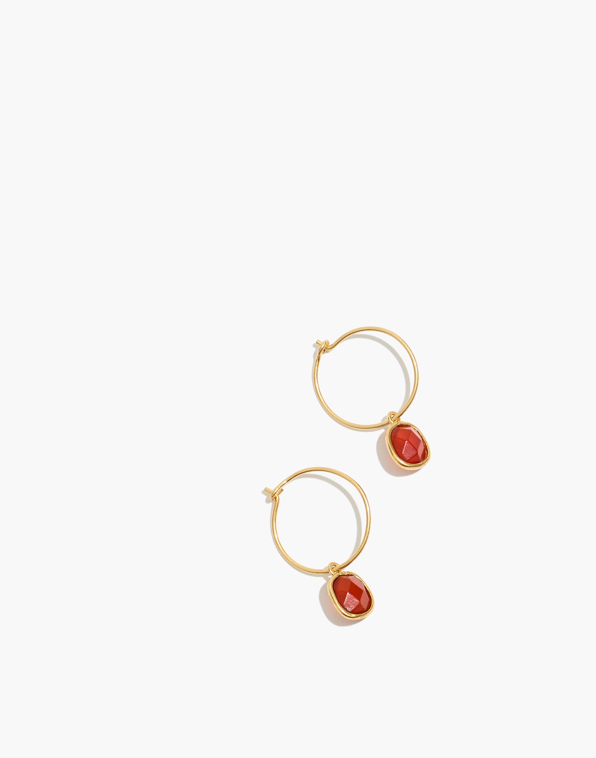 Stone Collection Small Wire Hoop Earrings