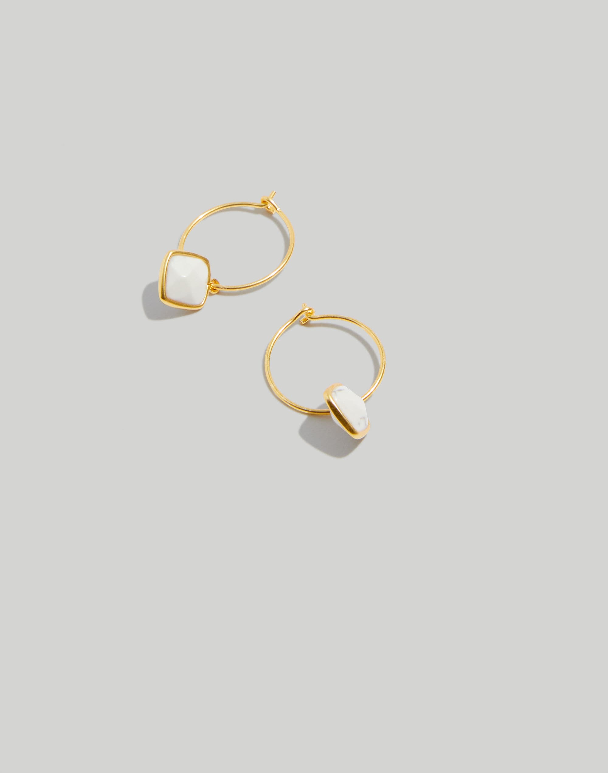 Stone Collection Small Wire Hoop Earrings