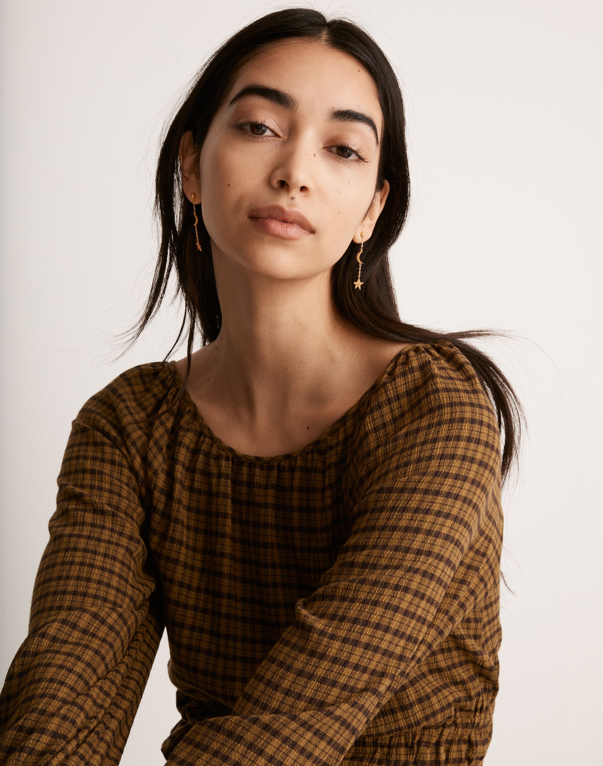 Shimmer Star and Moon Chain Earrings