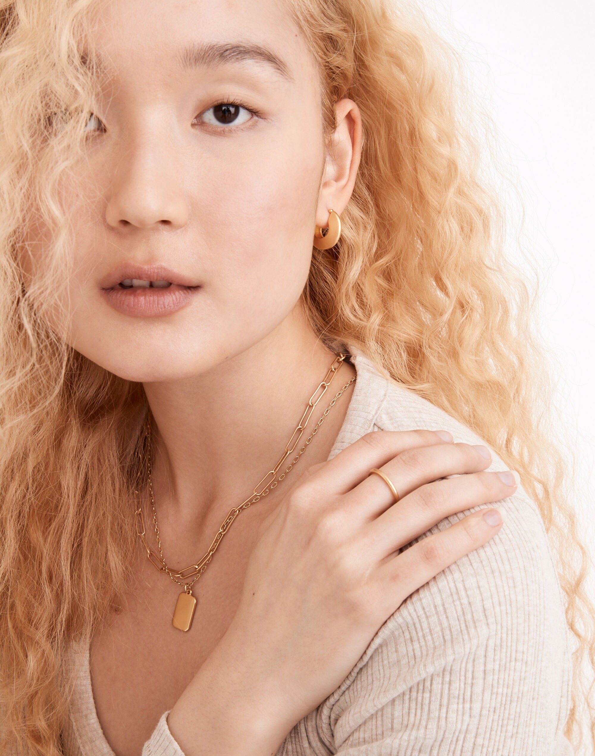 Edged Chunky Small Hoop Earrings