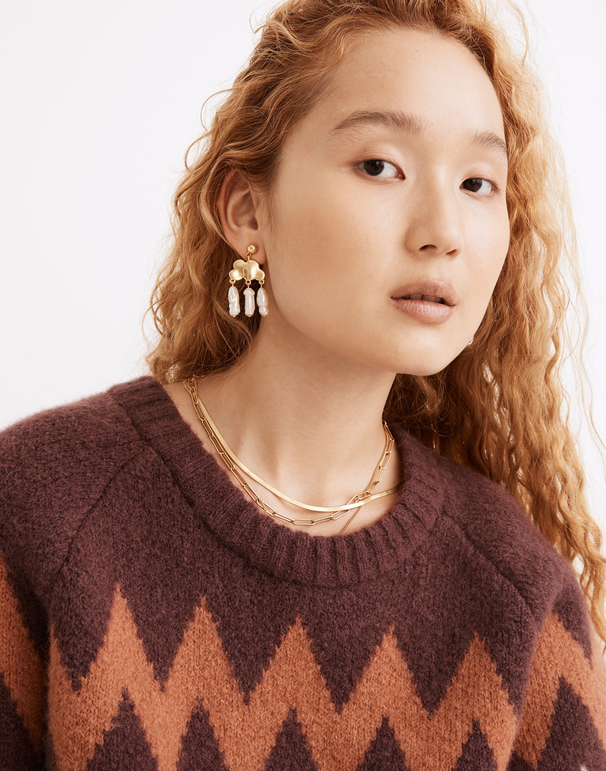 Pearl Rain Statement Earrings