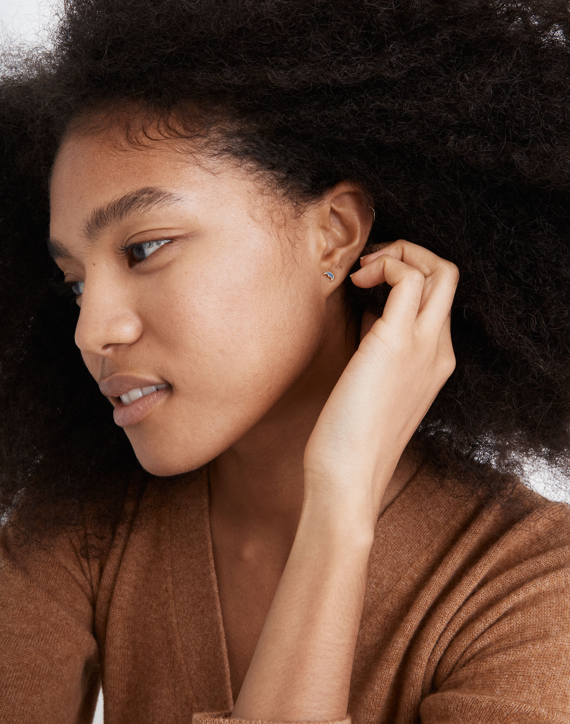 Star and Moon Enamel Stud Earrings