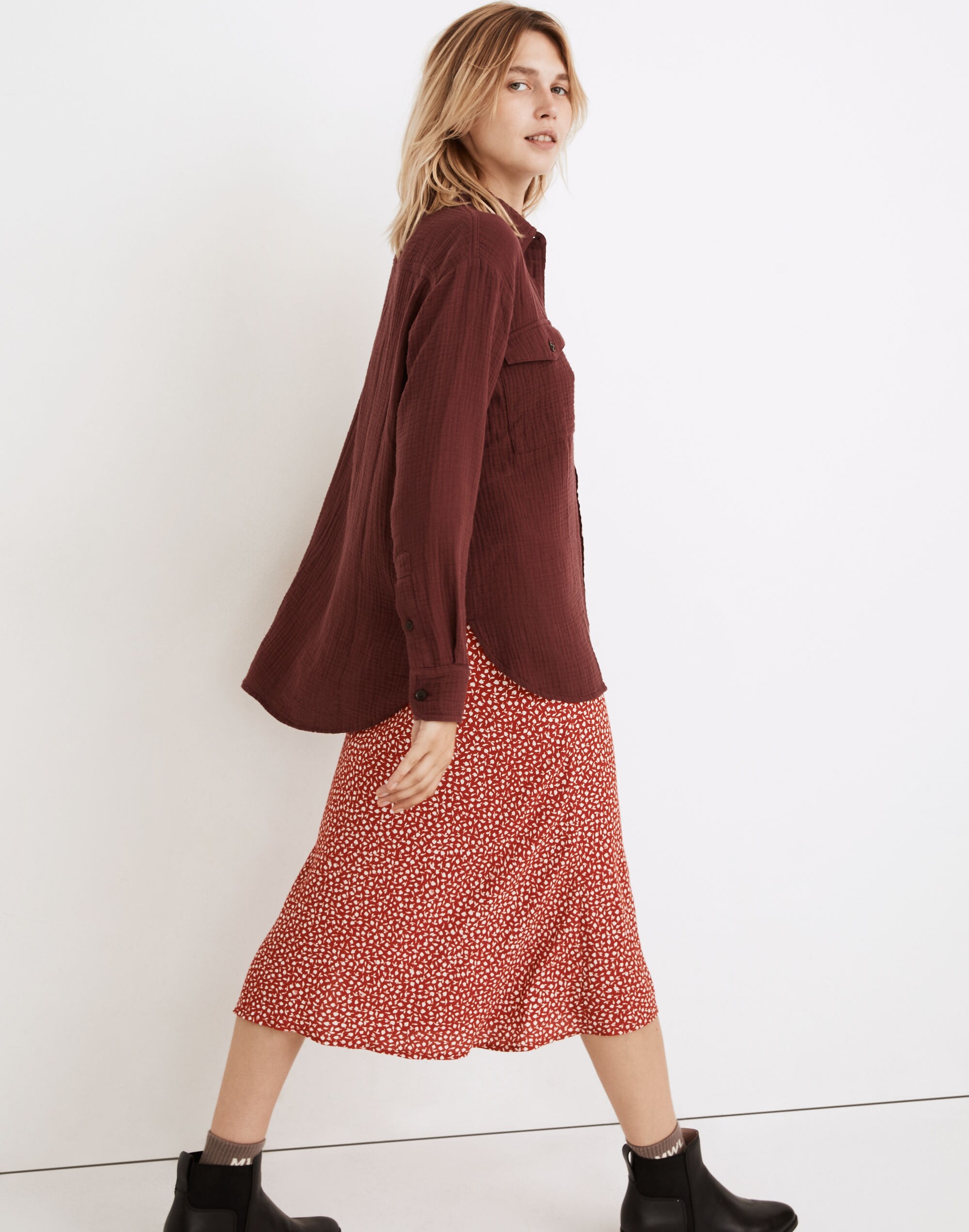 Lightspun Flap-Pocket Oversized Ex-Boyfriend Shirt