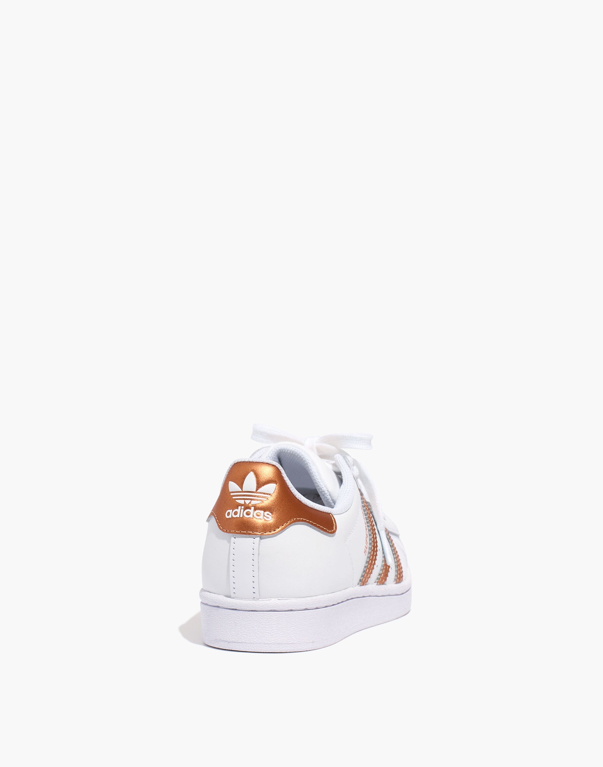 Adidas&reg; Leather Superstar&trade; Sneakers in White and Copper