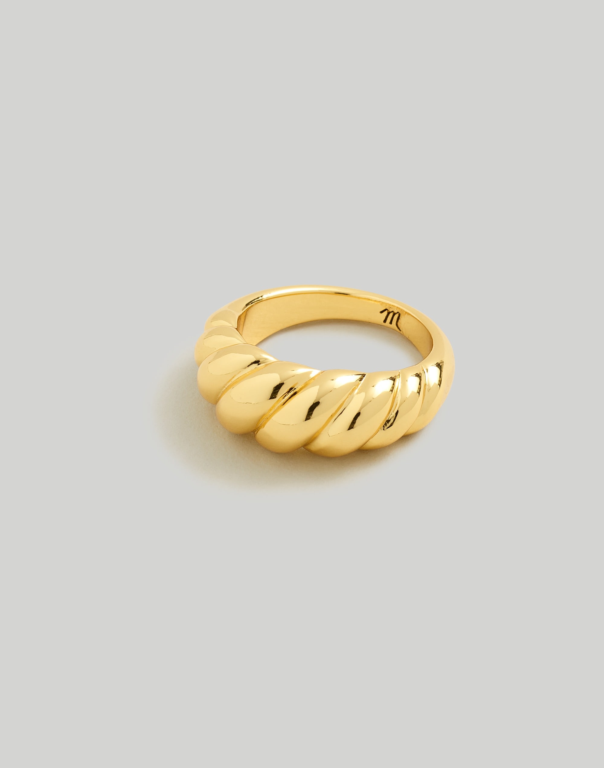 Mw Puffed Dome Ring In Pale Gold