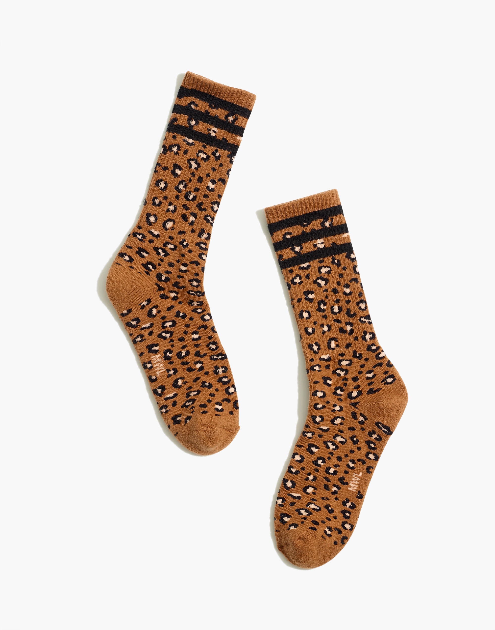 MWL Cloudlift Sneaker Ankle Socks in Leopard Athletic Stripe