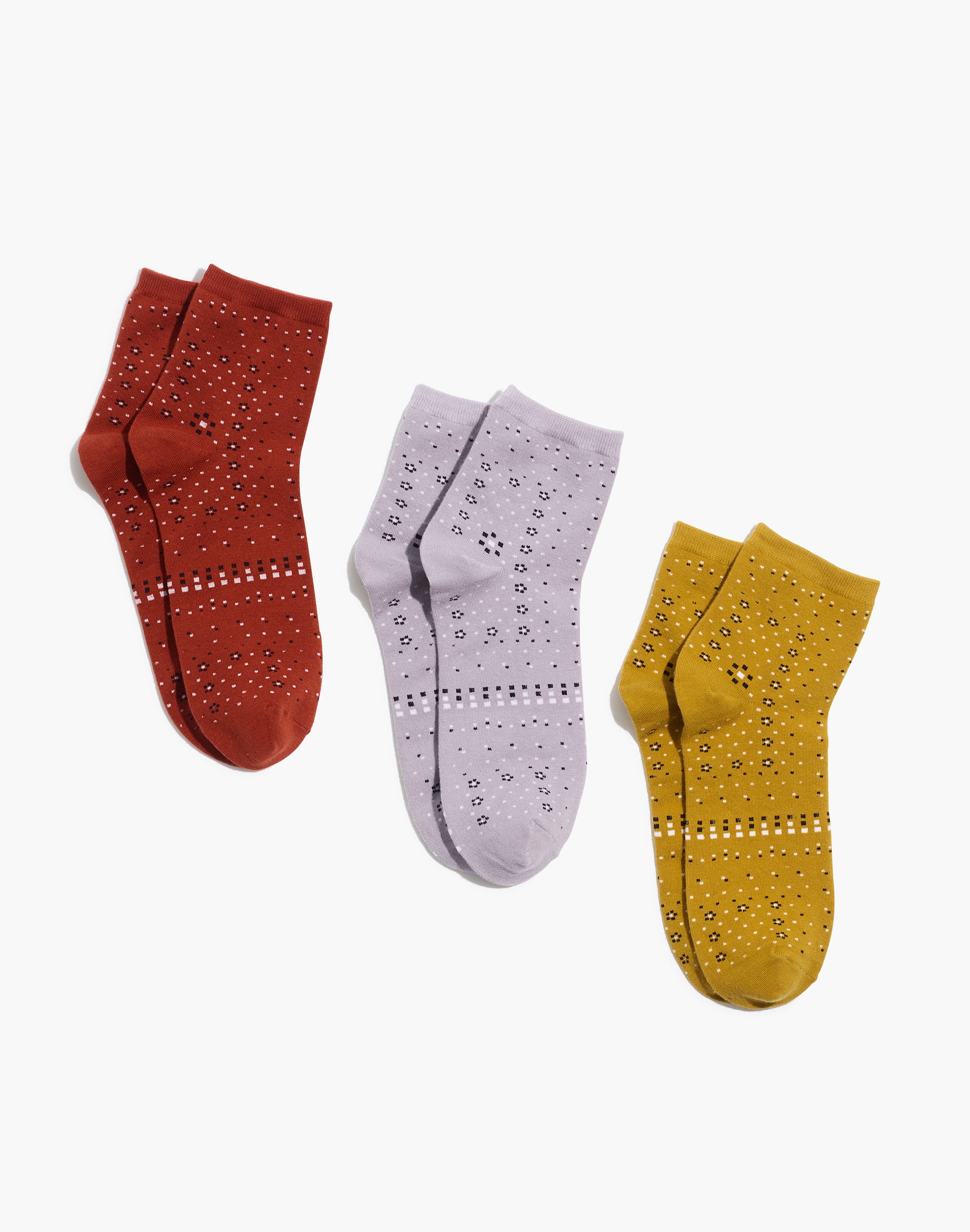 three-pack bandana ankle socks