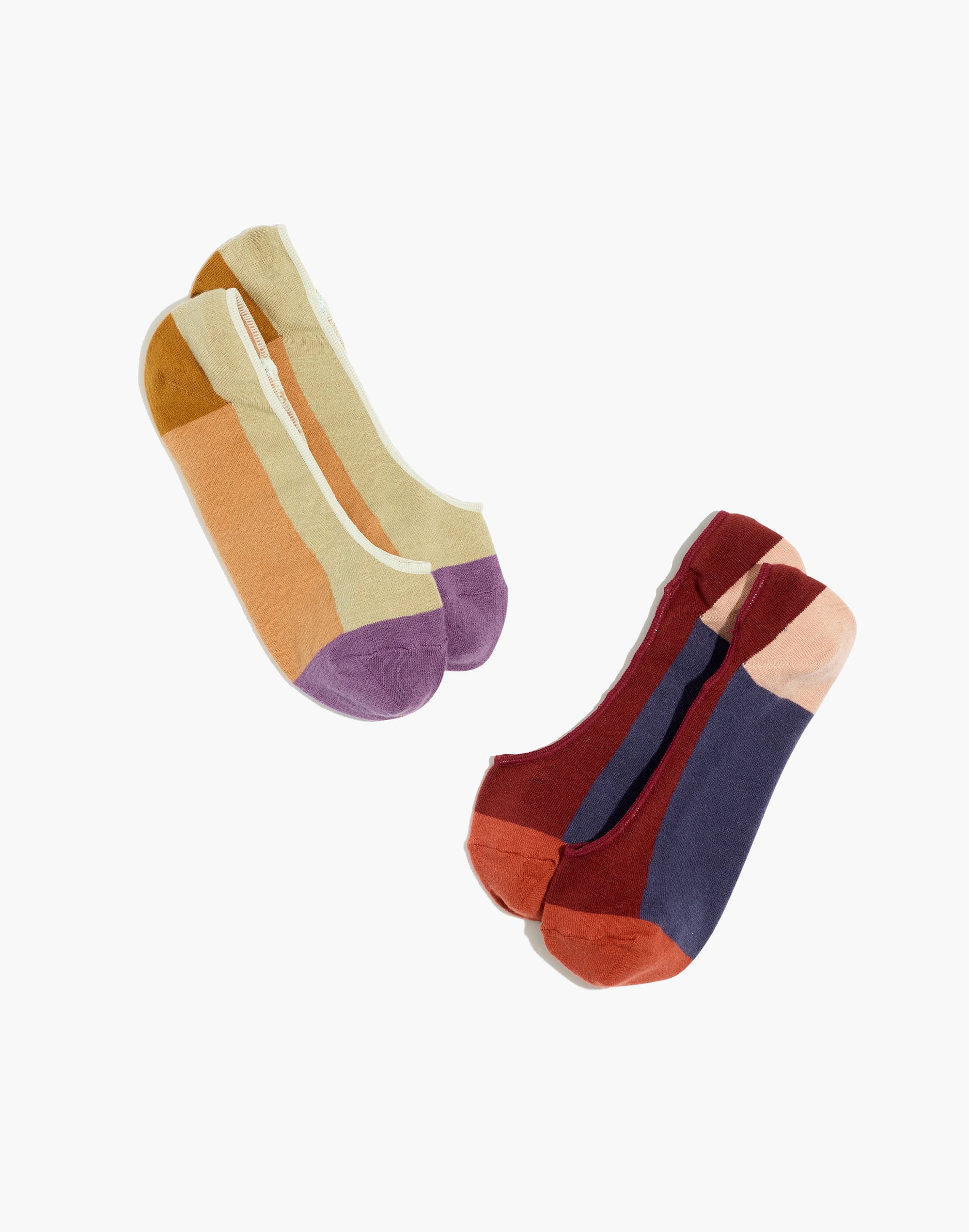two-pack colorblock low-profile socks