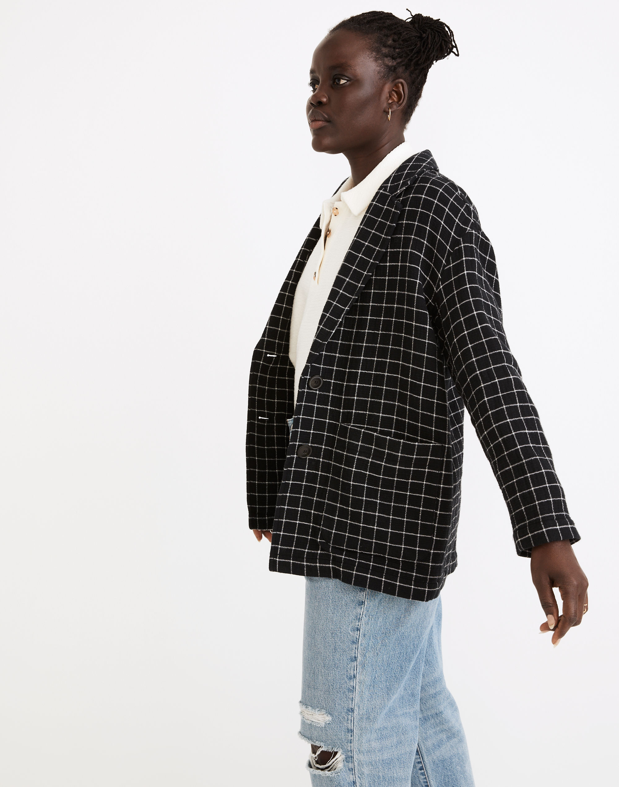 Waffleback Shaw Blazer in Windowpane