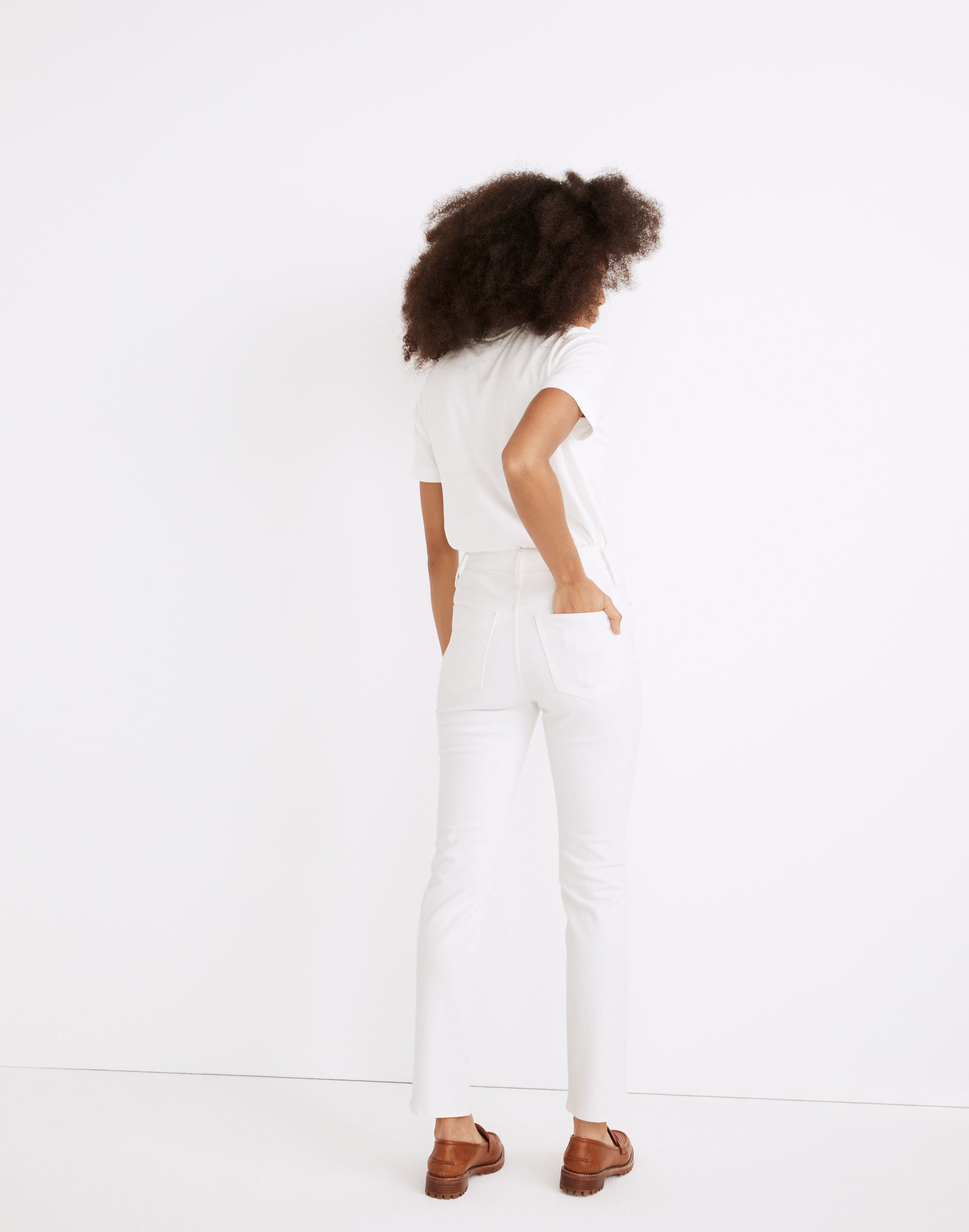 The Petite High-Rise Perfect Vintage Jean in Tile White