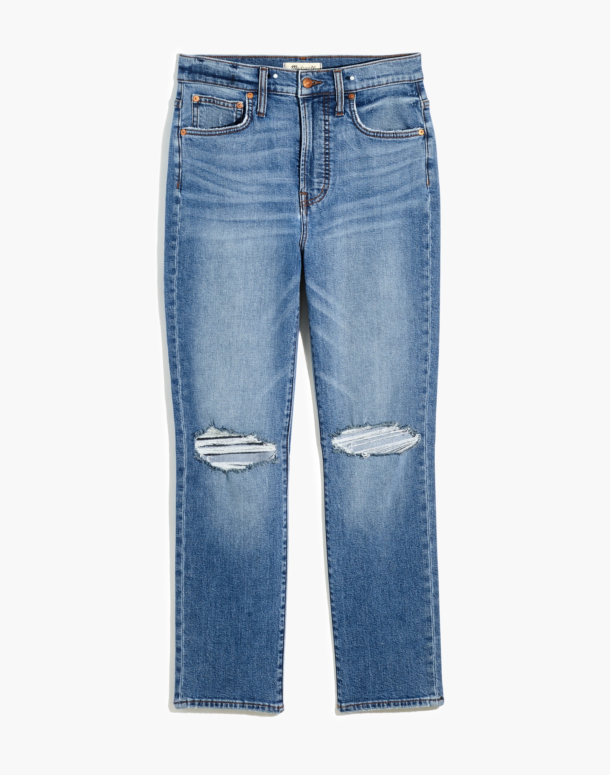 The Perfect Vintage Crop Jean in Gooding Wash: Knee-Rip Edition