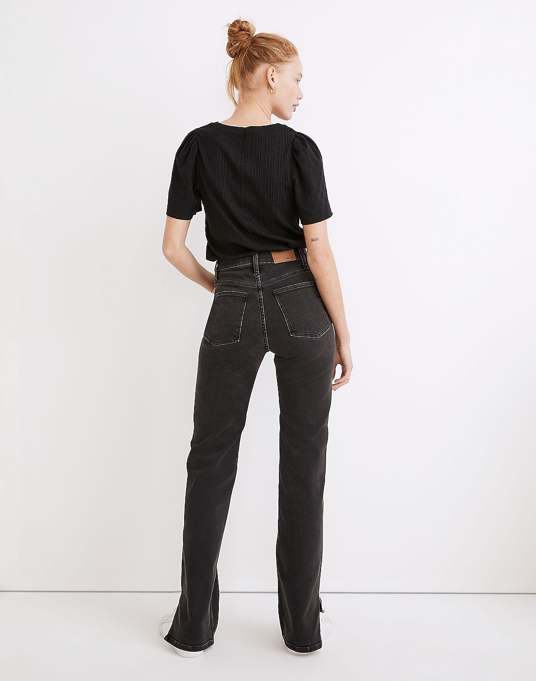 The Perfect Vintage Straight Jean in Nela Wash: Slit-Hem Edition