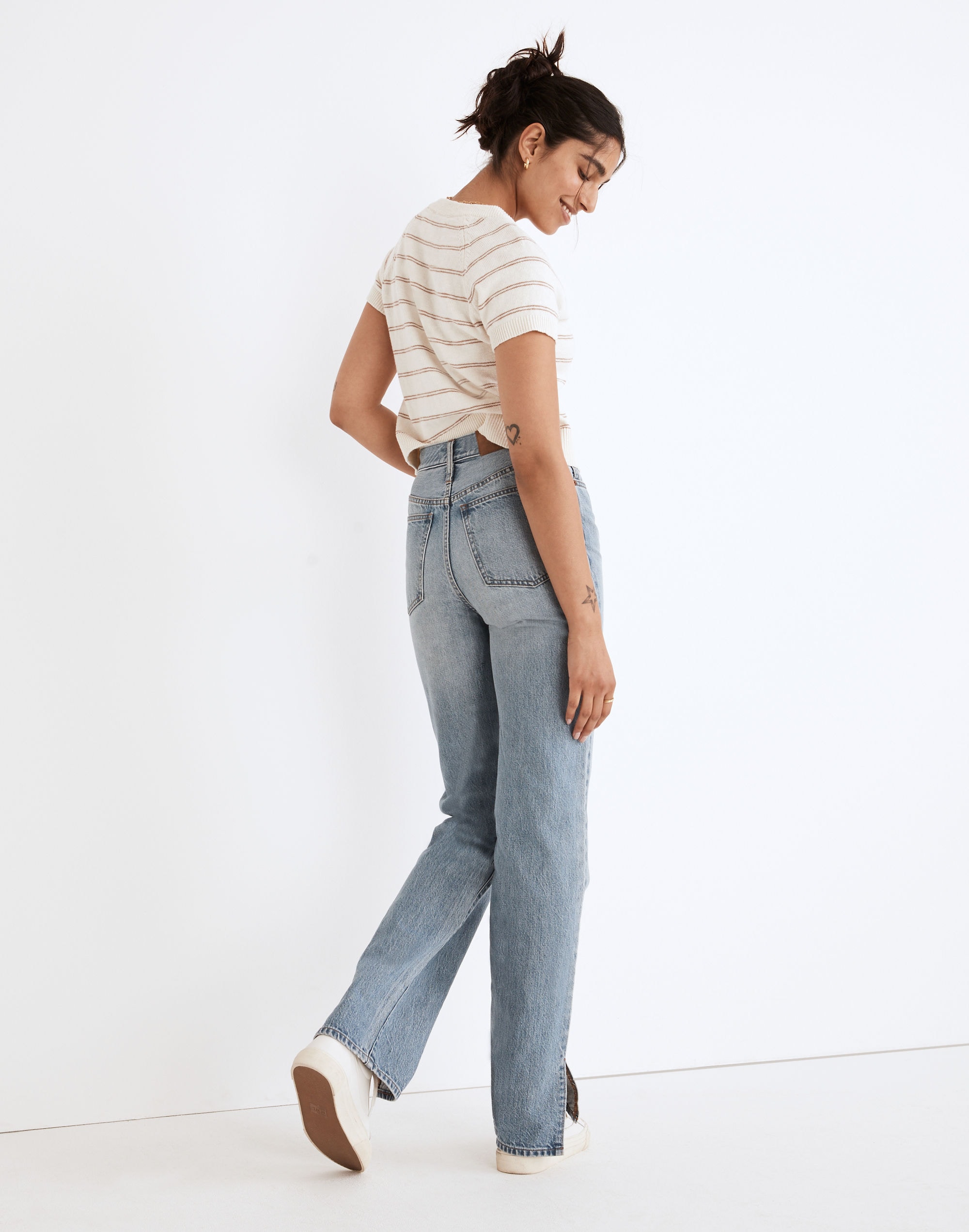 The Perfect Vintage Straight Jean in Applefield Wash: Side-Slit Edition