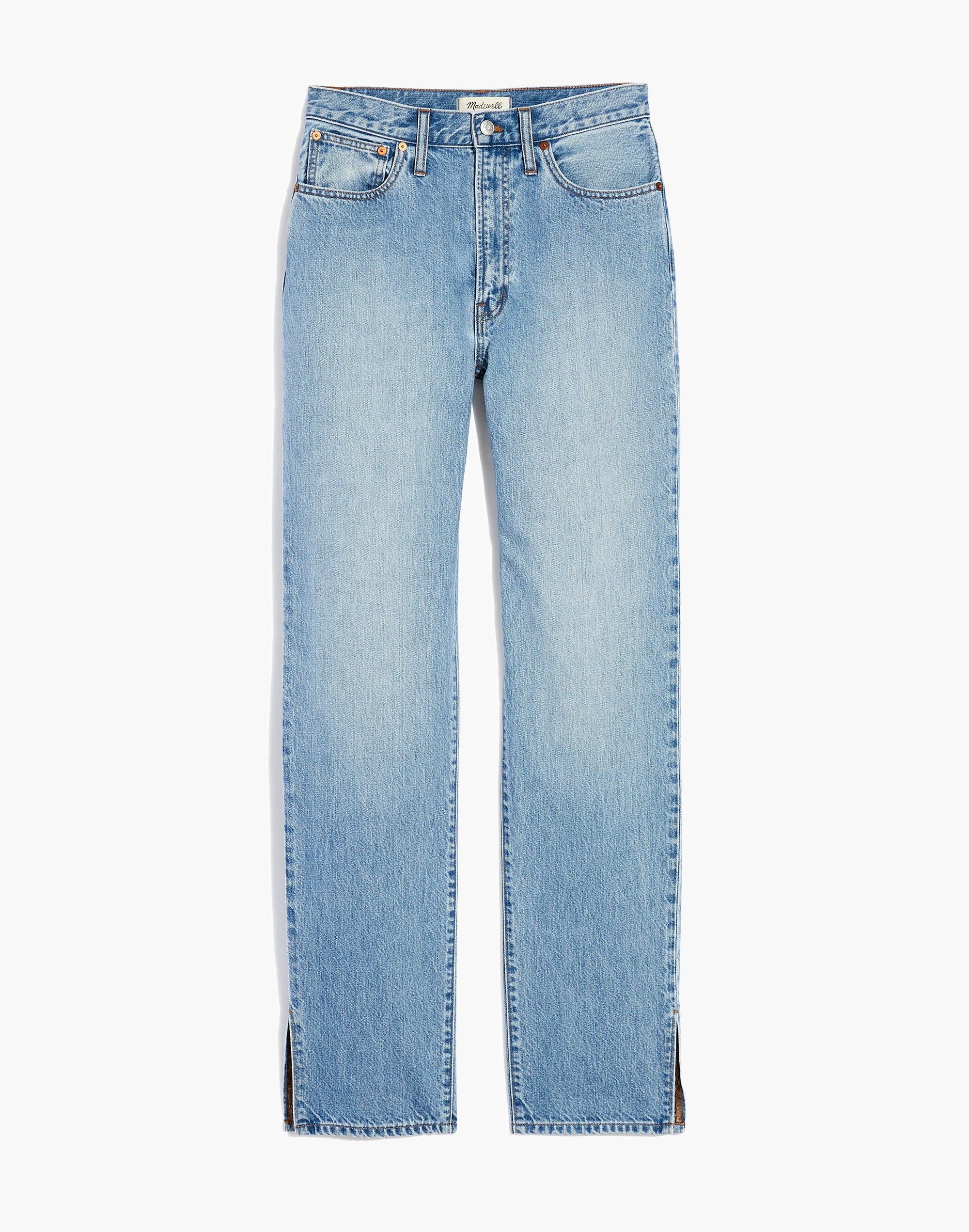The Perfect Vintage Straight Jean in Applefield Wash: Side-Slit Edition