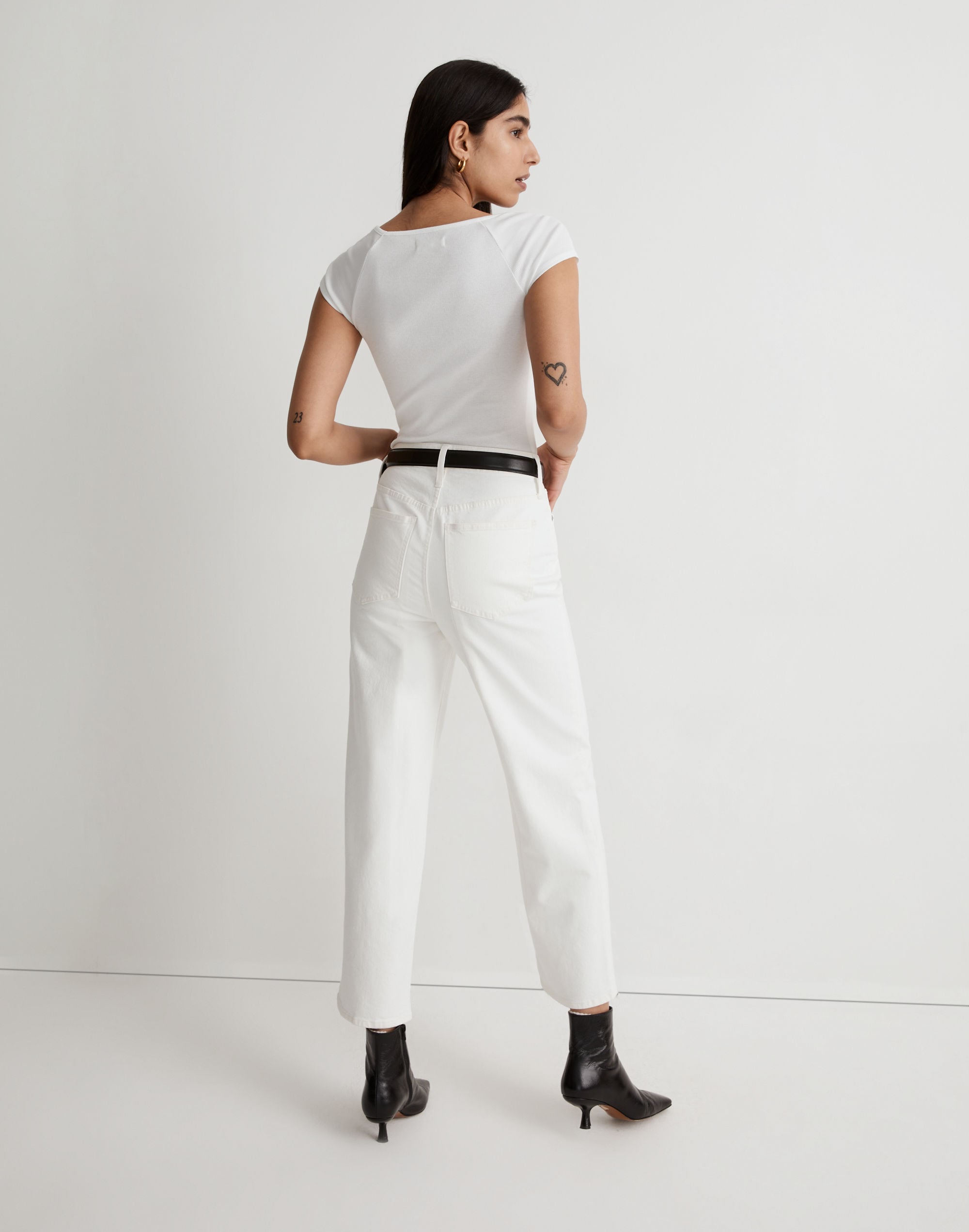 The Tall Perfect Vintage Wide-Leg Crop Jean Tile White