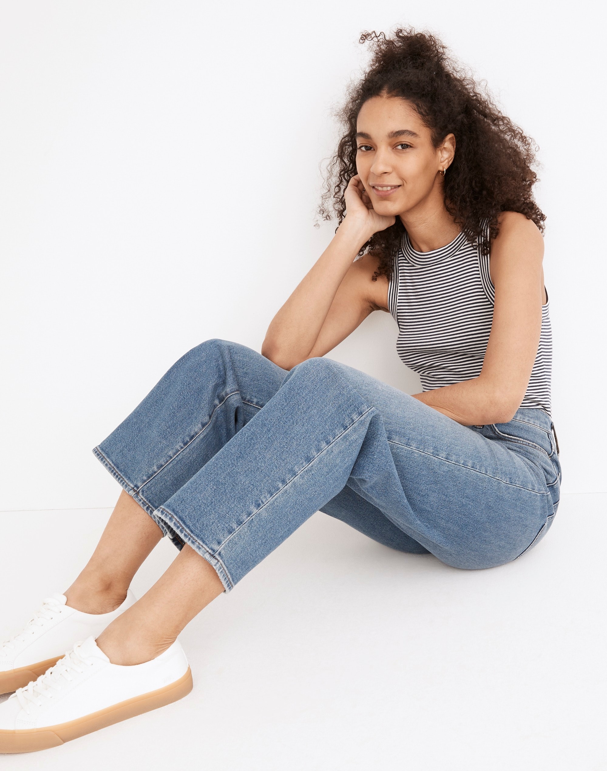 The Perfect Vintage Wide-Leg Crop Jean in Montclare Wash: TENCEL&trade; Denim Edition
