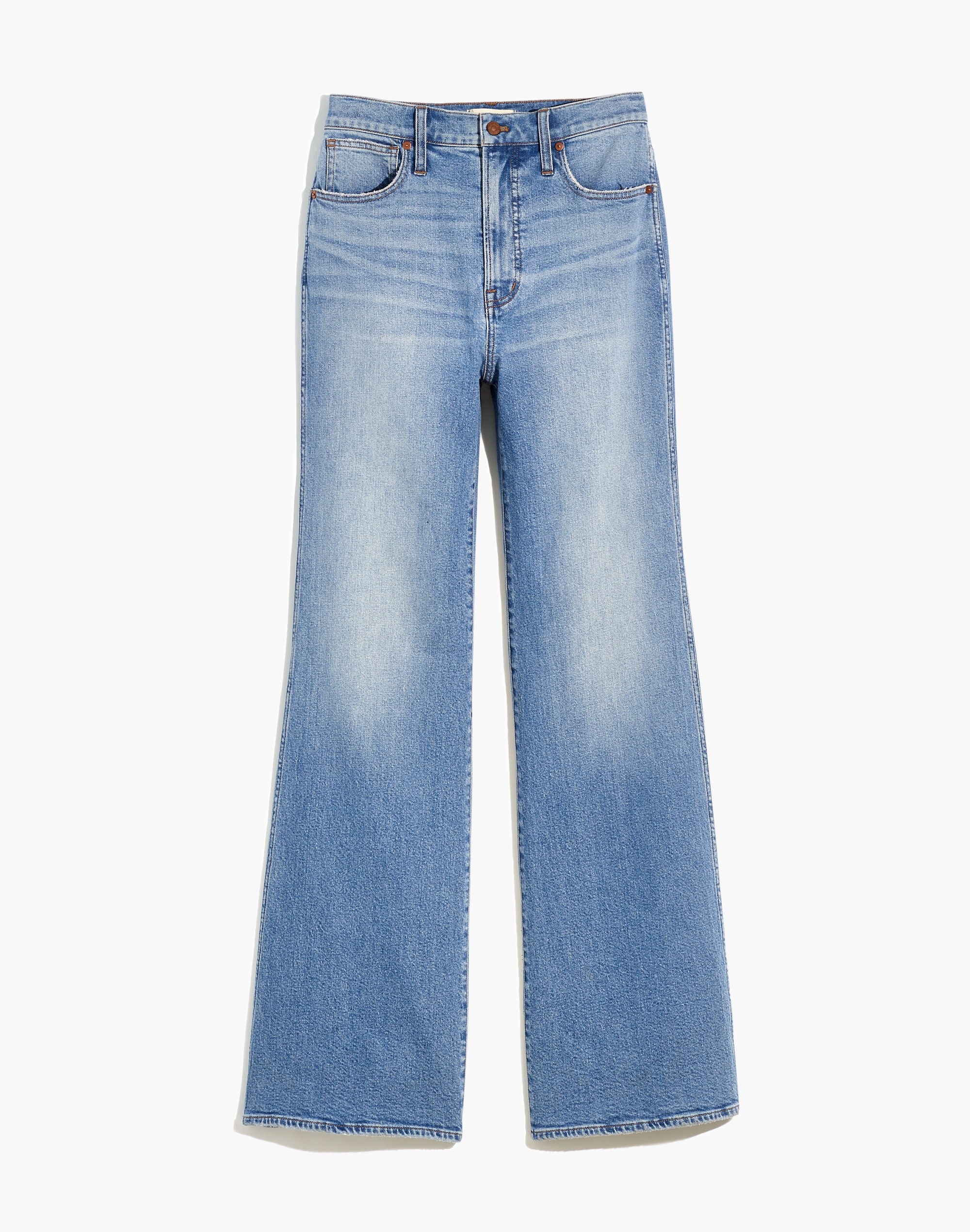 Petite High-Rise Flare Jeans in Caine Wash