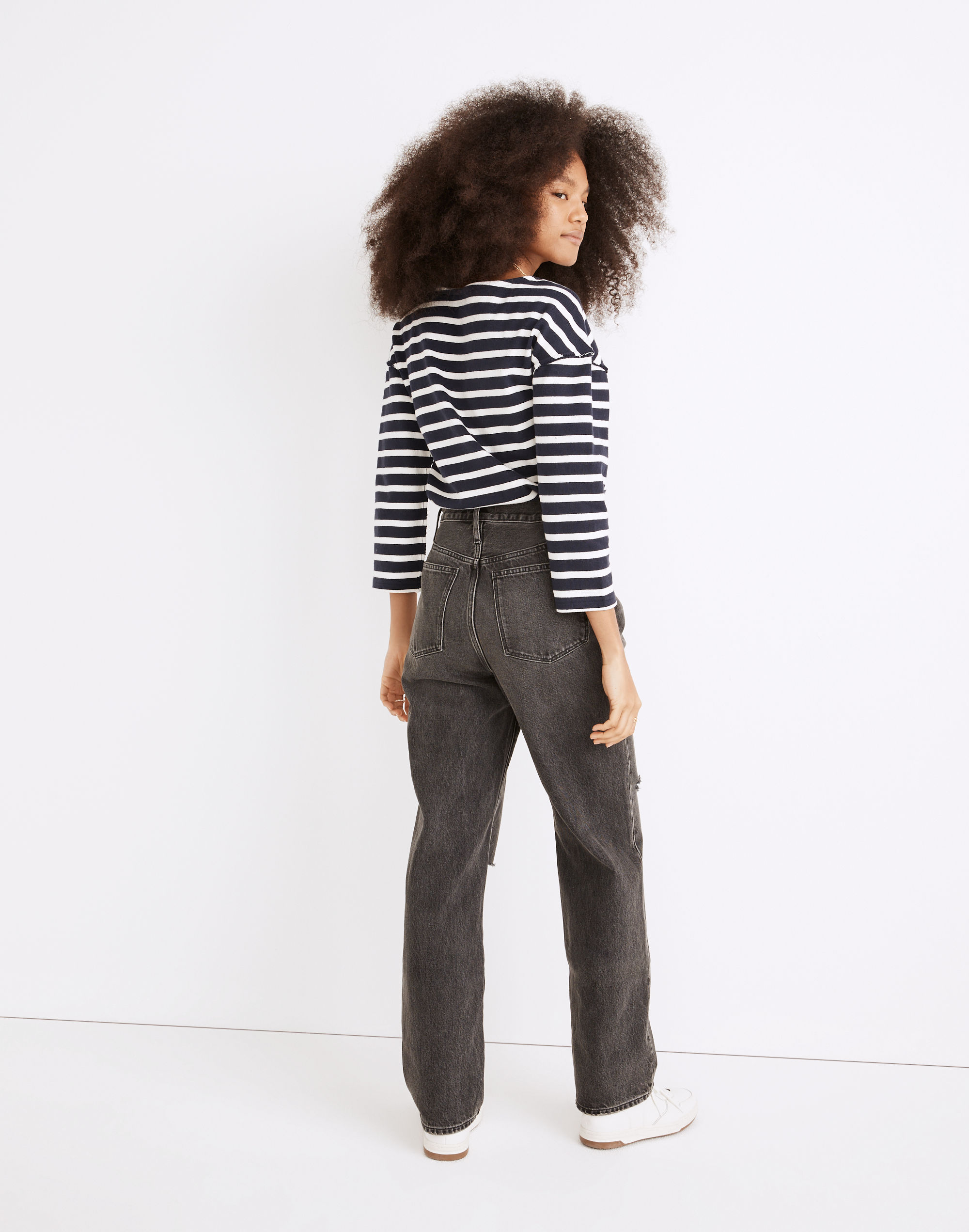 Baggy Straight Jeans in Cavell Wash: Ripped Edition