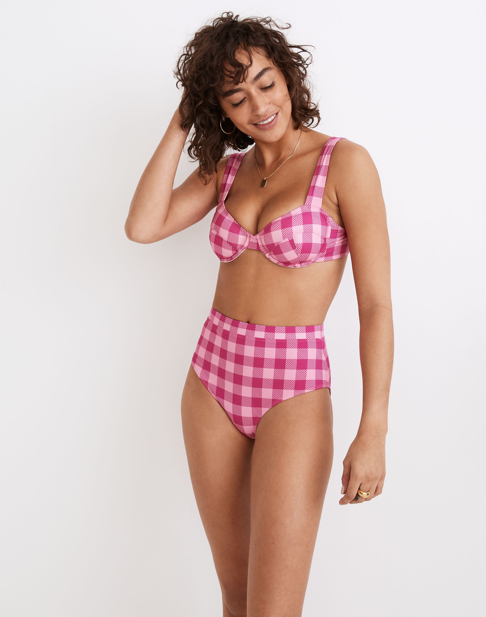Solid &amp; Striped&reg; Lilo High-Waist Bikini Bottom in Gingham
