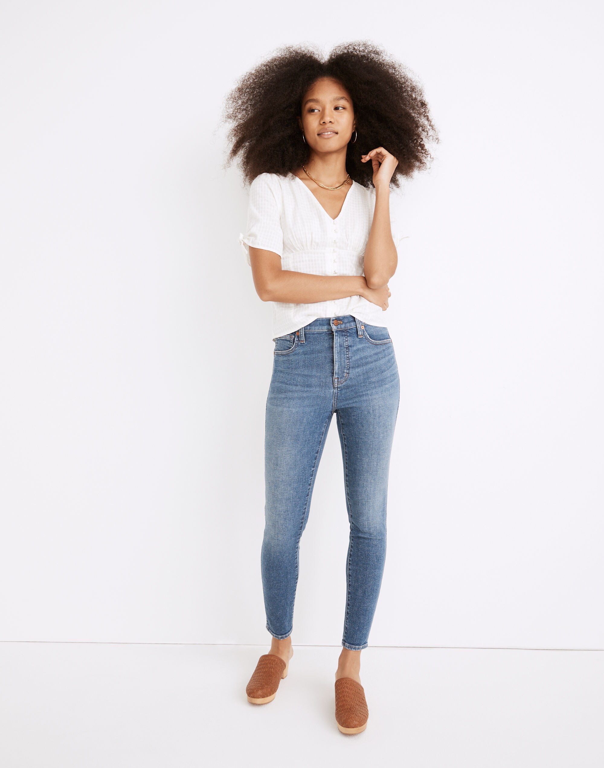 10" High-Rise Skinny Crop Jeans in Bradfield Wash