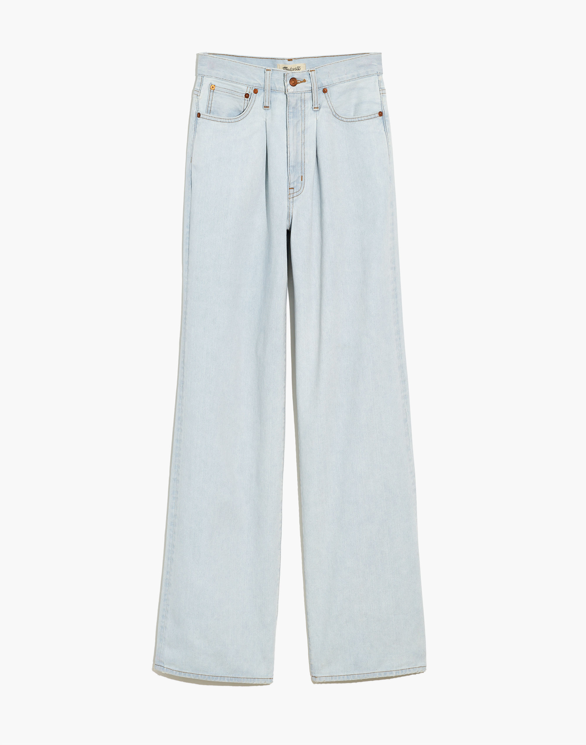 Superwide-Leg Jeans Olcott Wash: Pleated Edition