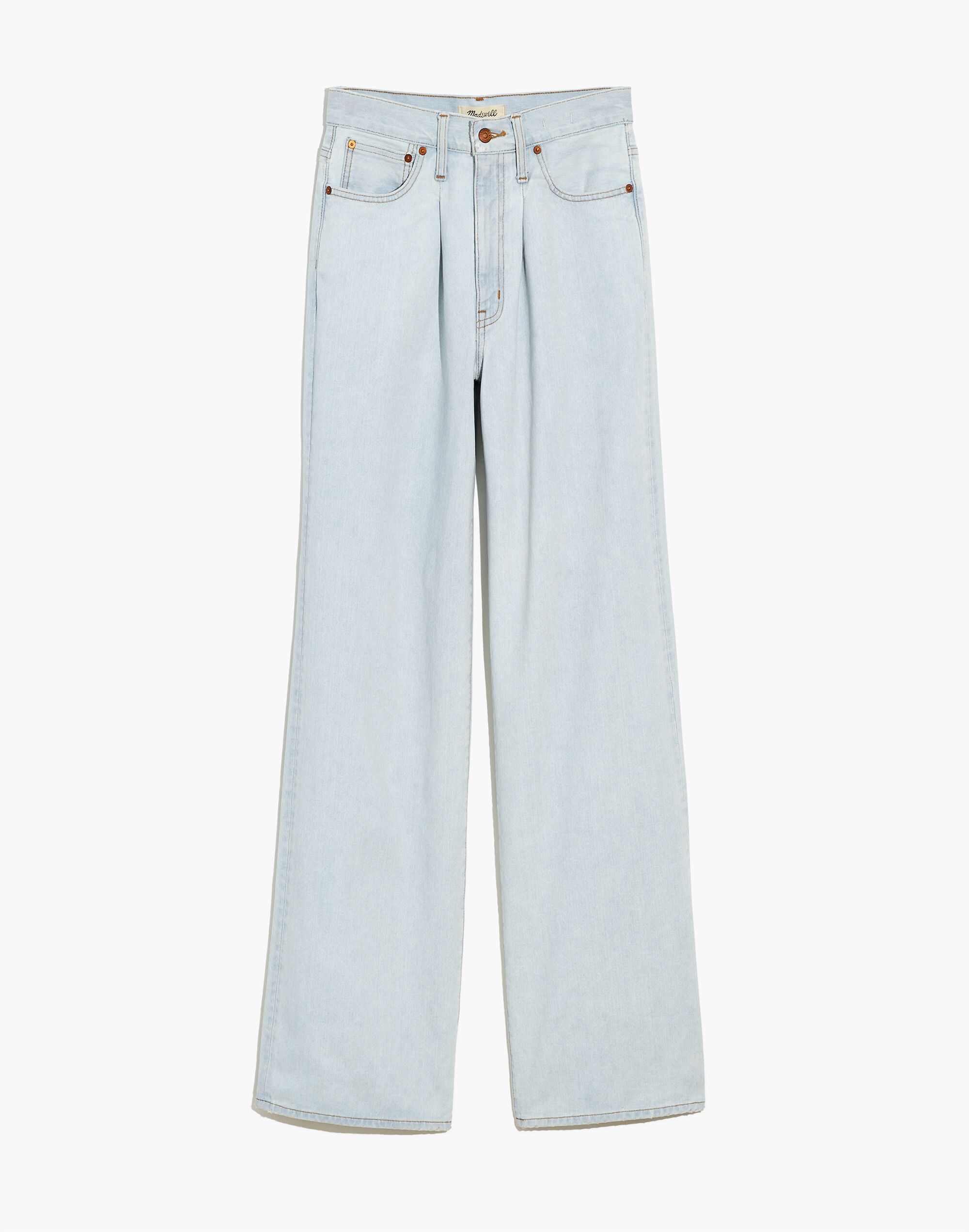 Superwide-Leg Jeans in Olcott Wash: Pleated Edition