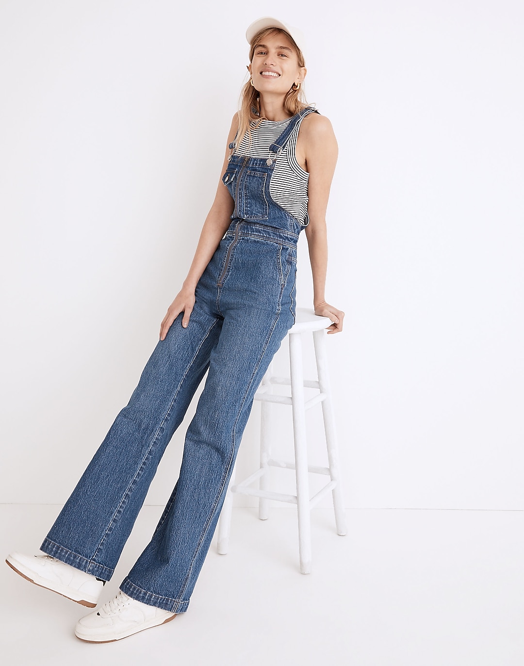 High-Rise Loose Flare Overalls