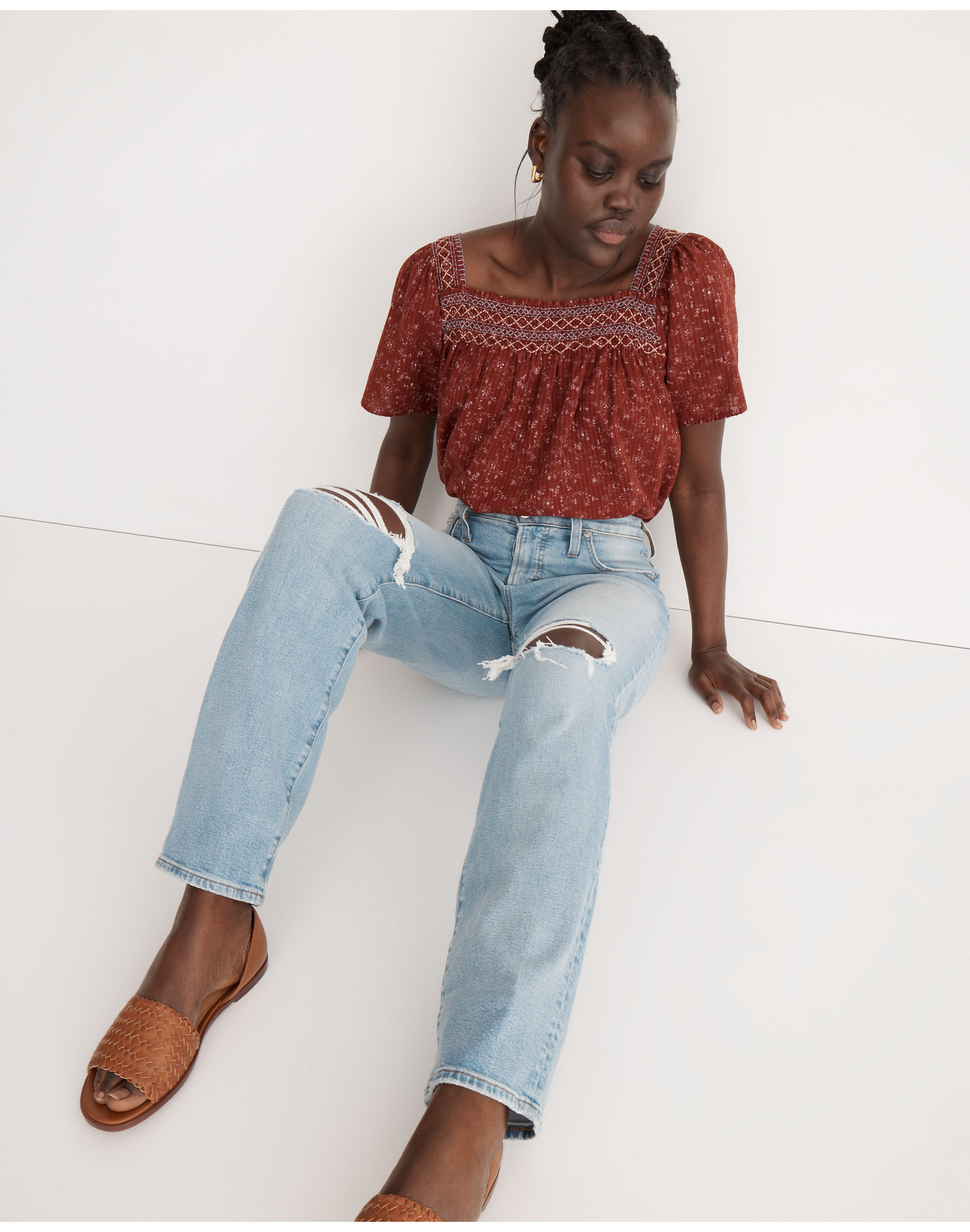 The Curvy Perfect Vintage Jean in Danby Wash: Ripped Edition