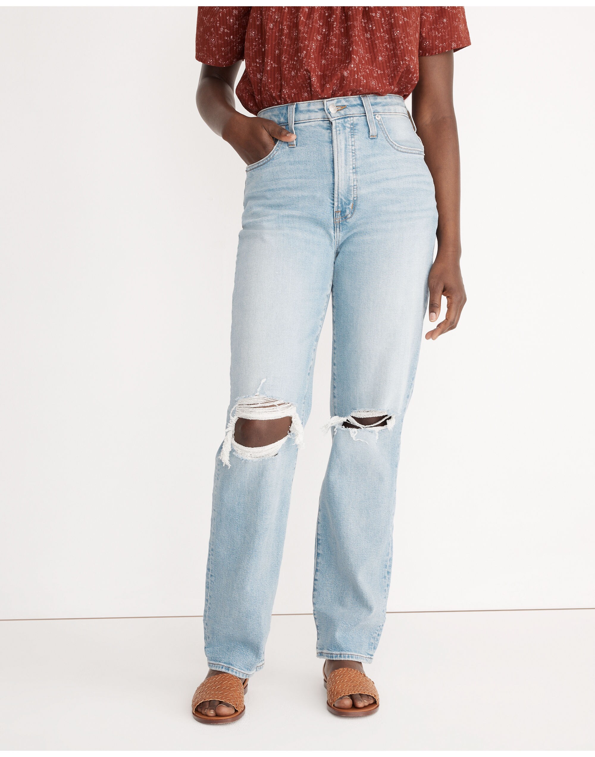 The Curvy Perfect Vintage Jean in Danby Wash: Ripped Edition