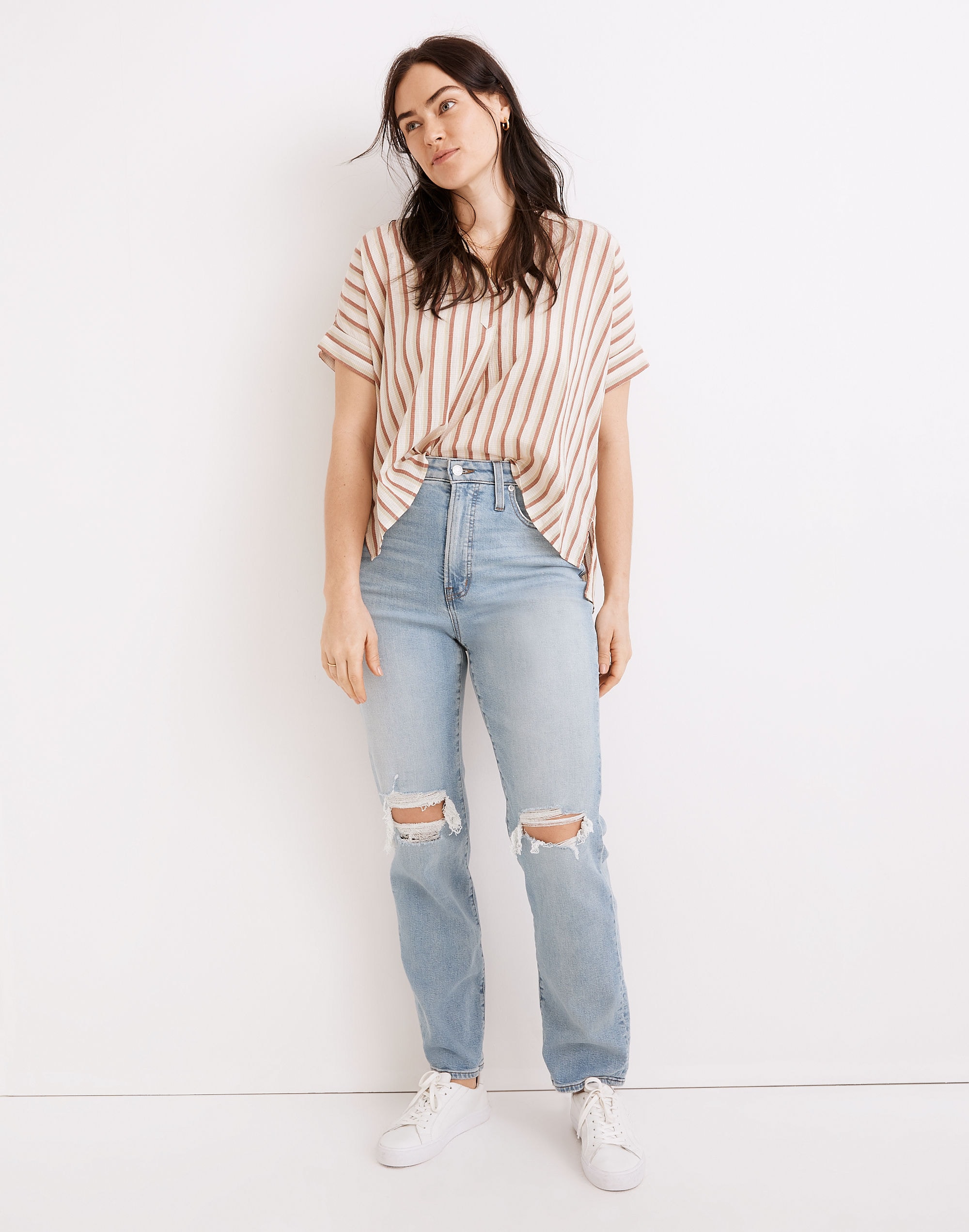 The Curvy Perfect Vintage Jean in Danby Wash: Ripped Edition