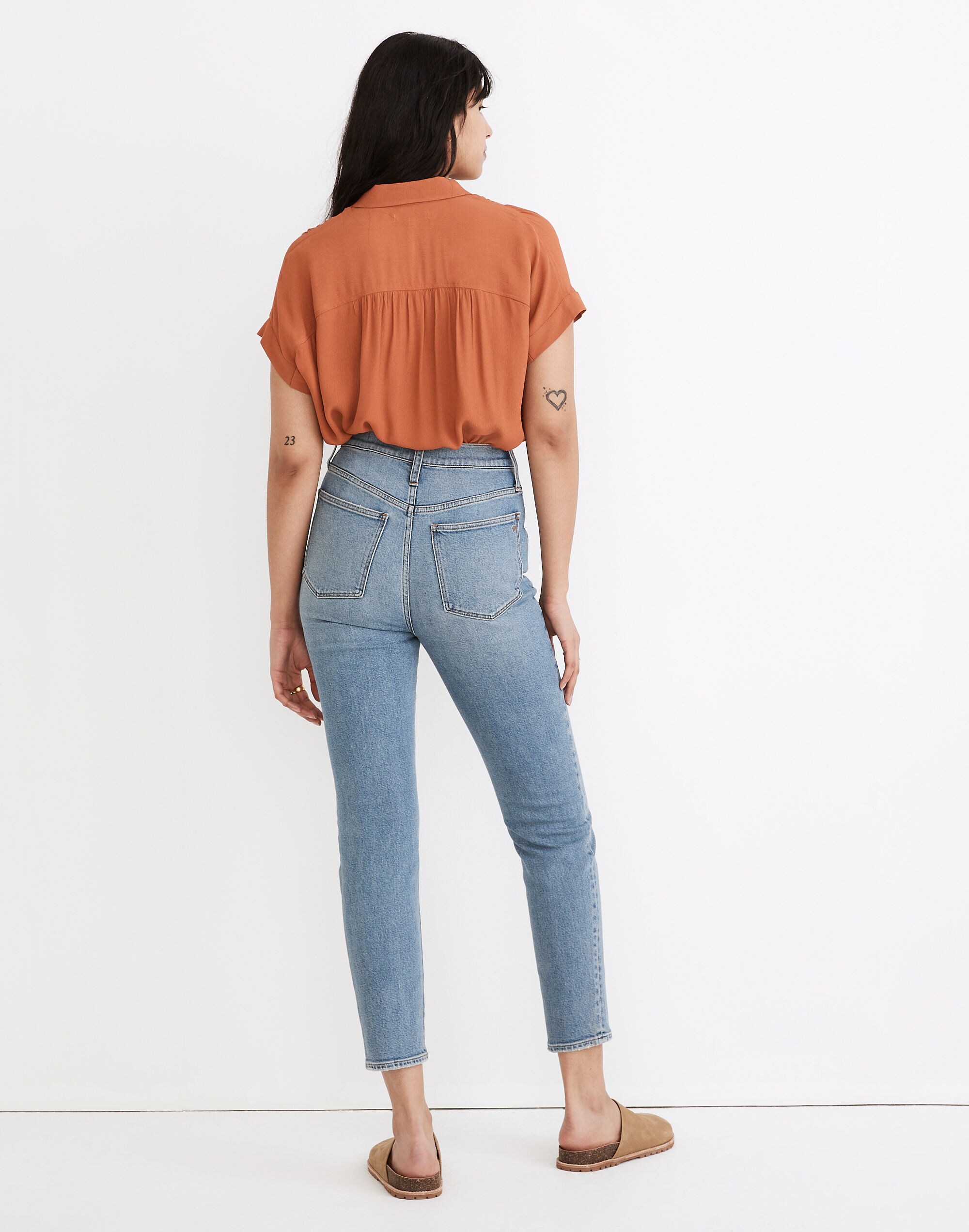 The Momjean in Florian Wash: TENCEL&trade; Denim Yoke-Pocket Edition