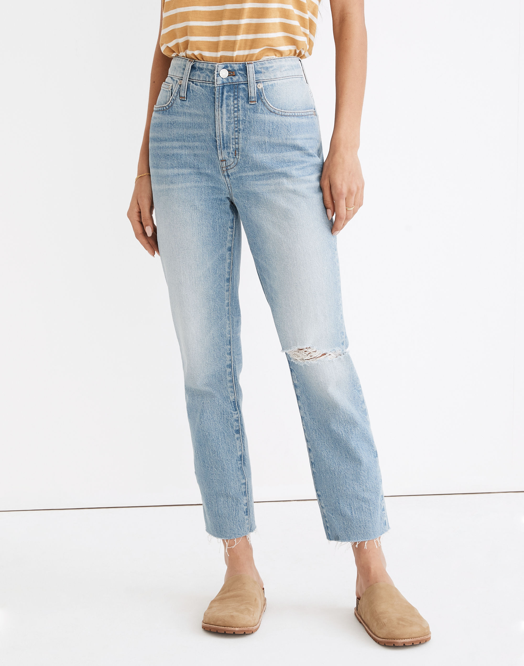 The Curvy Perfect Vintage Jean in Coney Wash: Destroyed Edition
