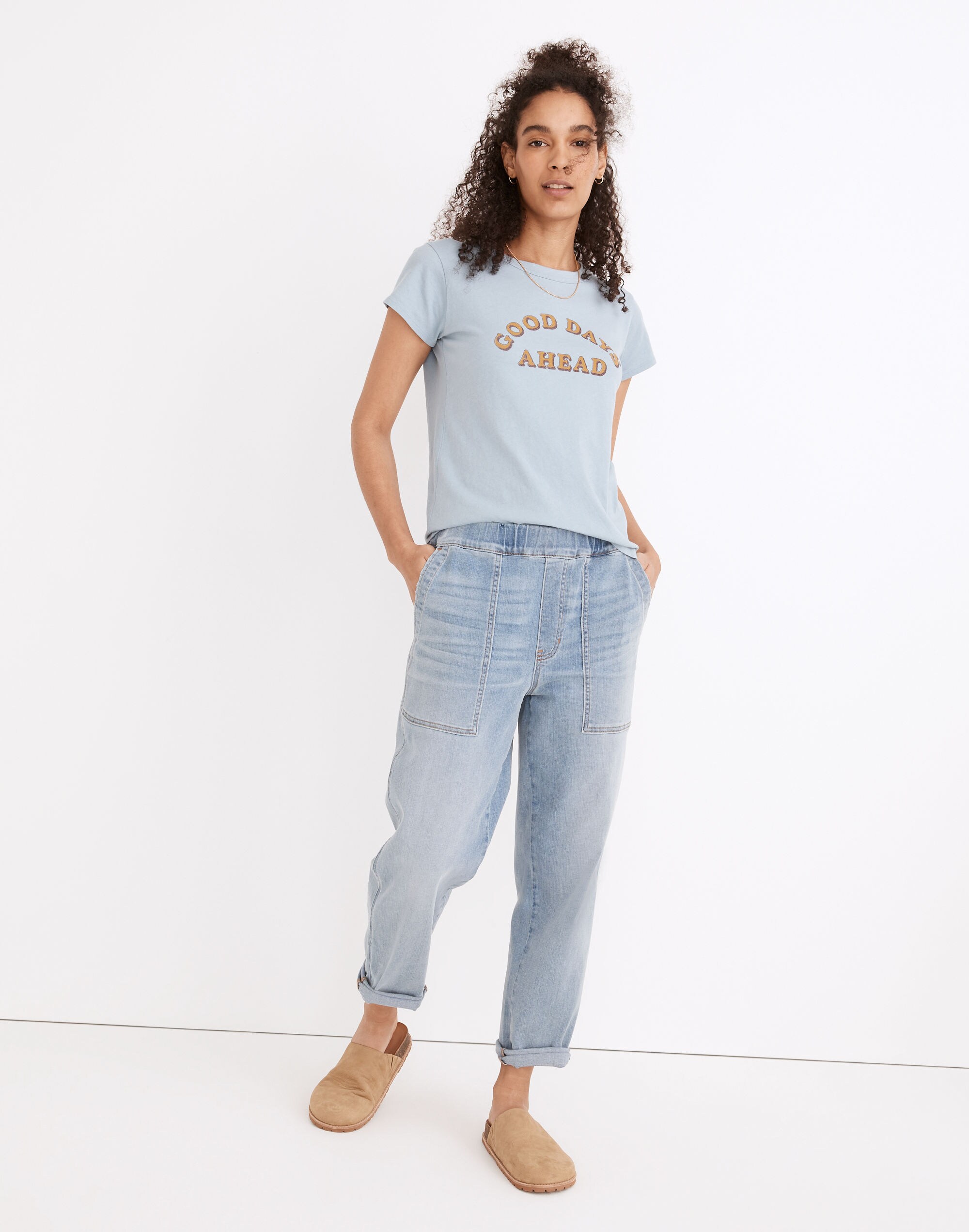 pull-on relaxed jeans in lisford wash
