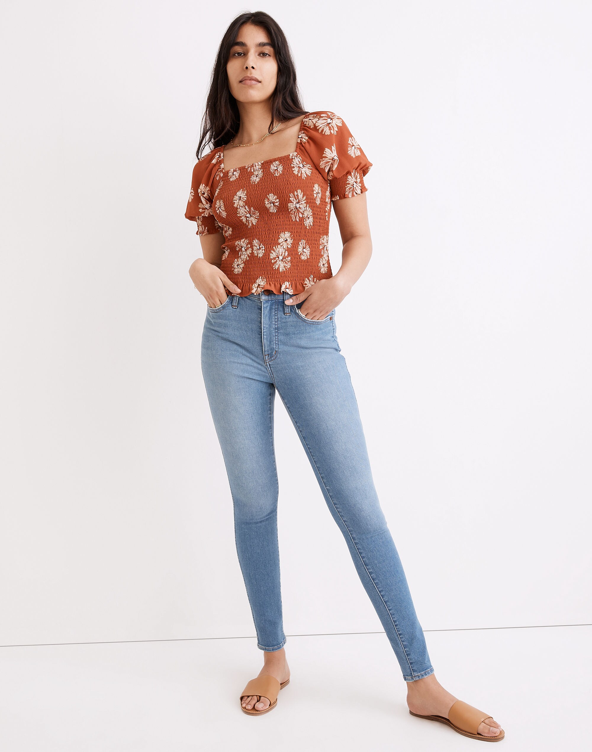 Petite 10" High-Rise Skinny Jeans in Ferndale Wash