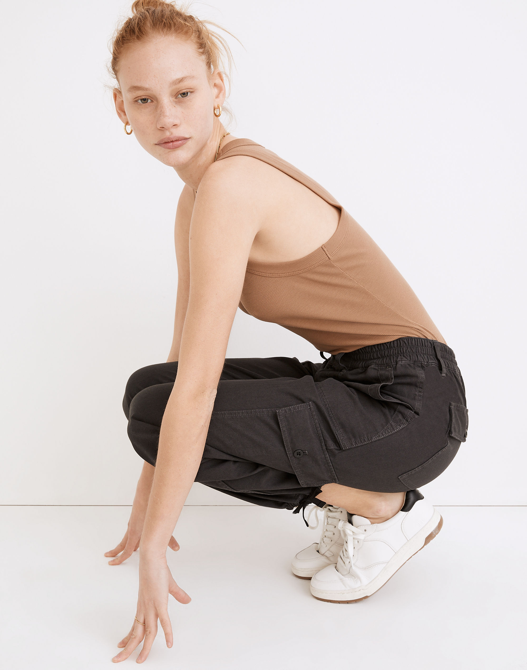 Garment-Dyed Cargo Jogger Pants