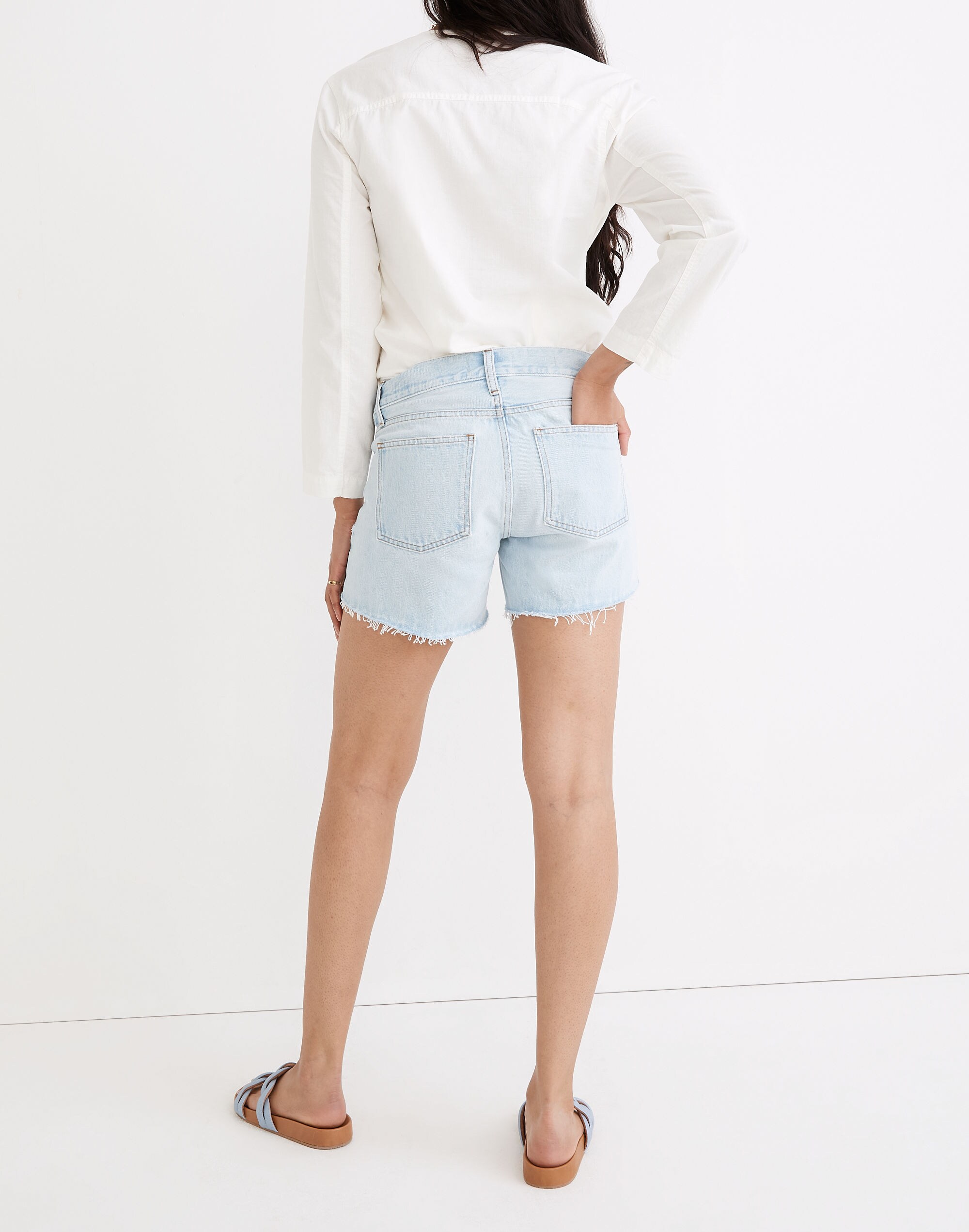 Maternity Relaxed Denim Shorts in Essen Wash