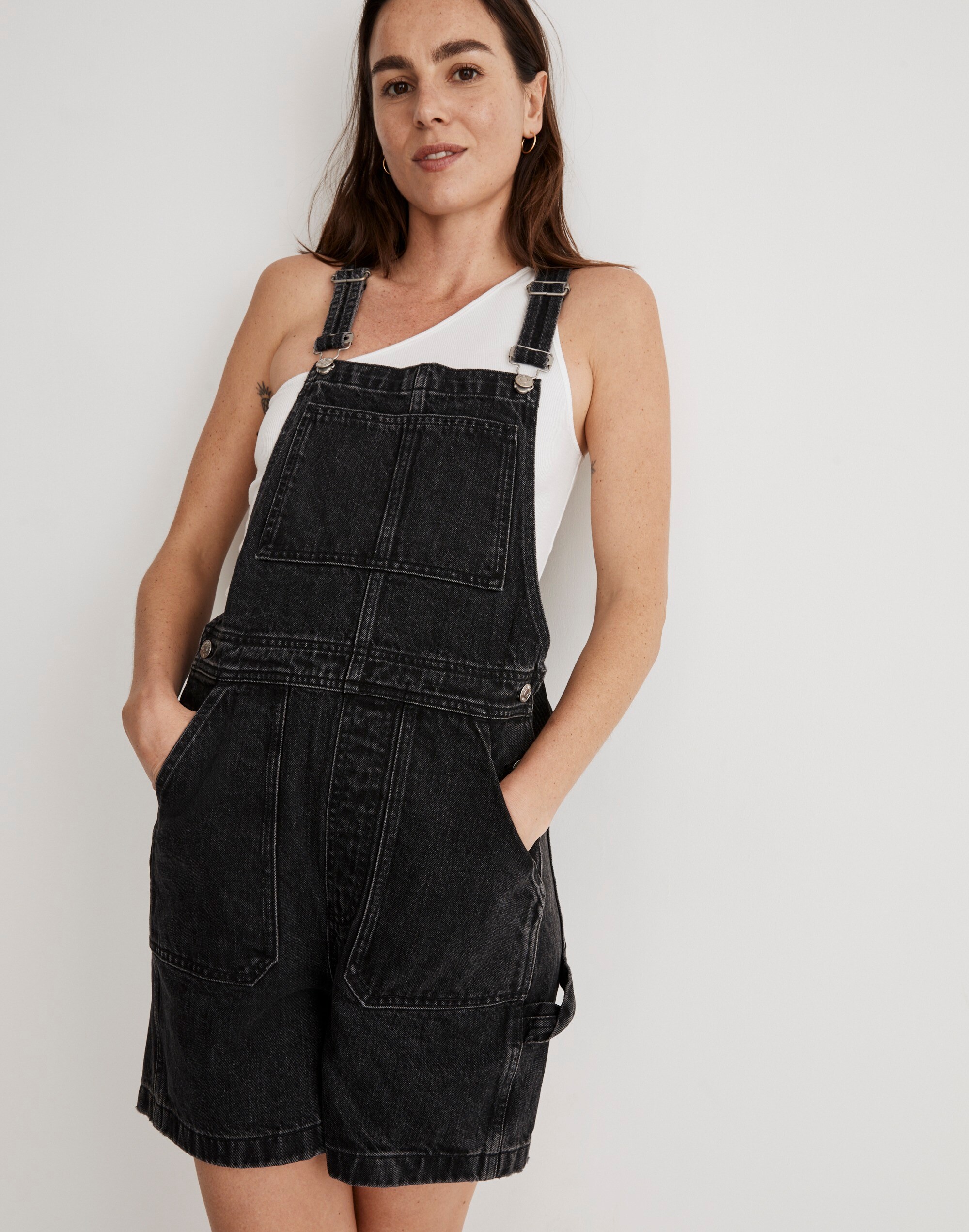 Adirondack Short Overalls in Lunar Wash