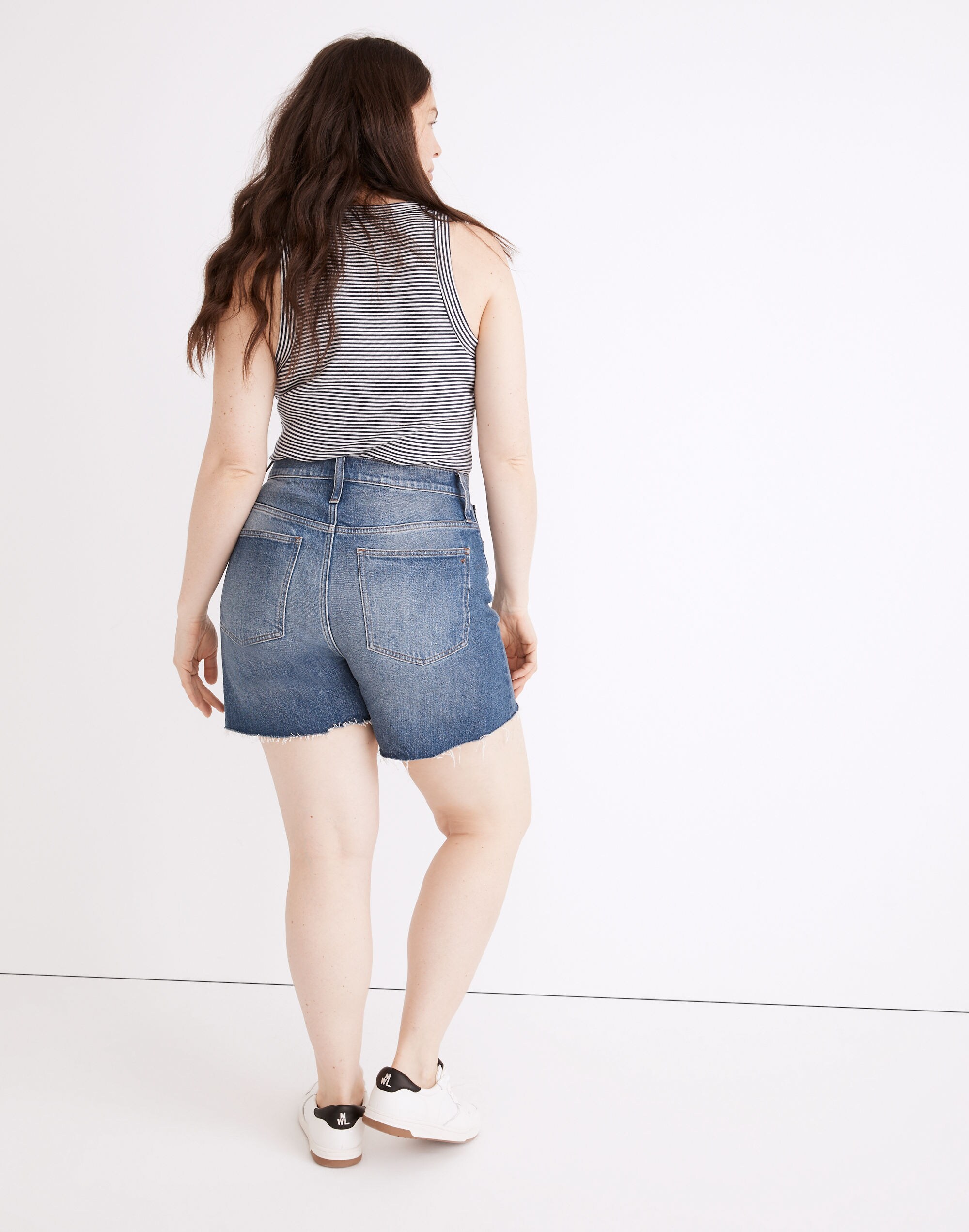 The Perfect Long Jean Short in Lanewood Wash
