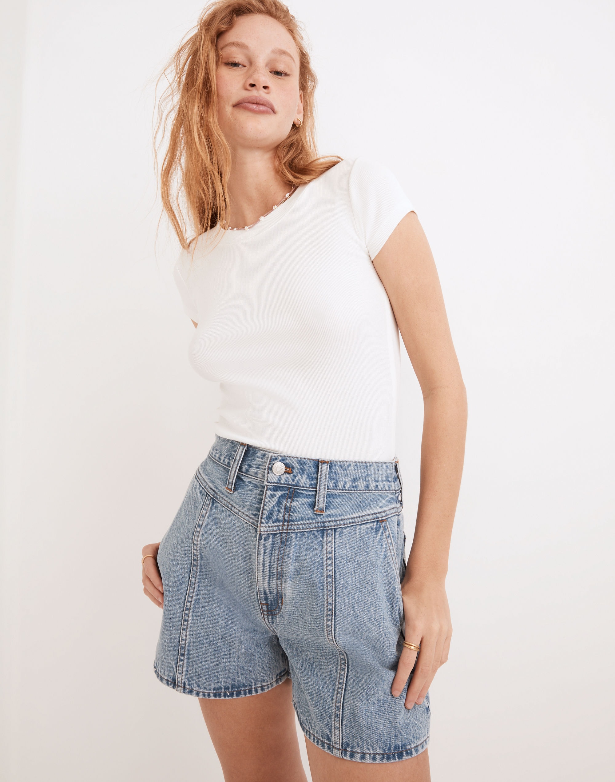 Denim Yoke Shorts in Verner Wash