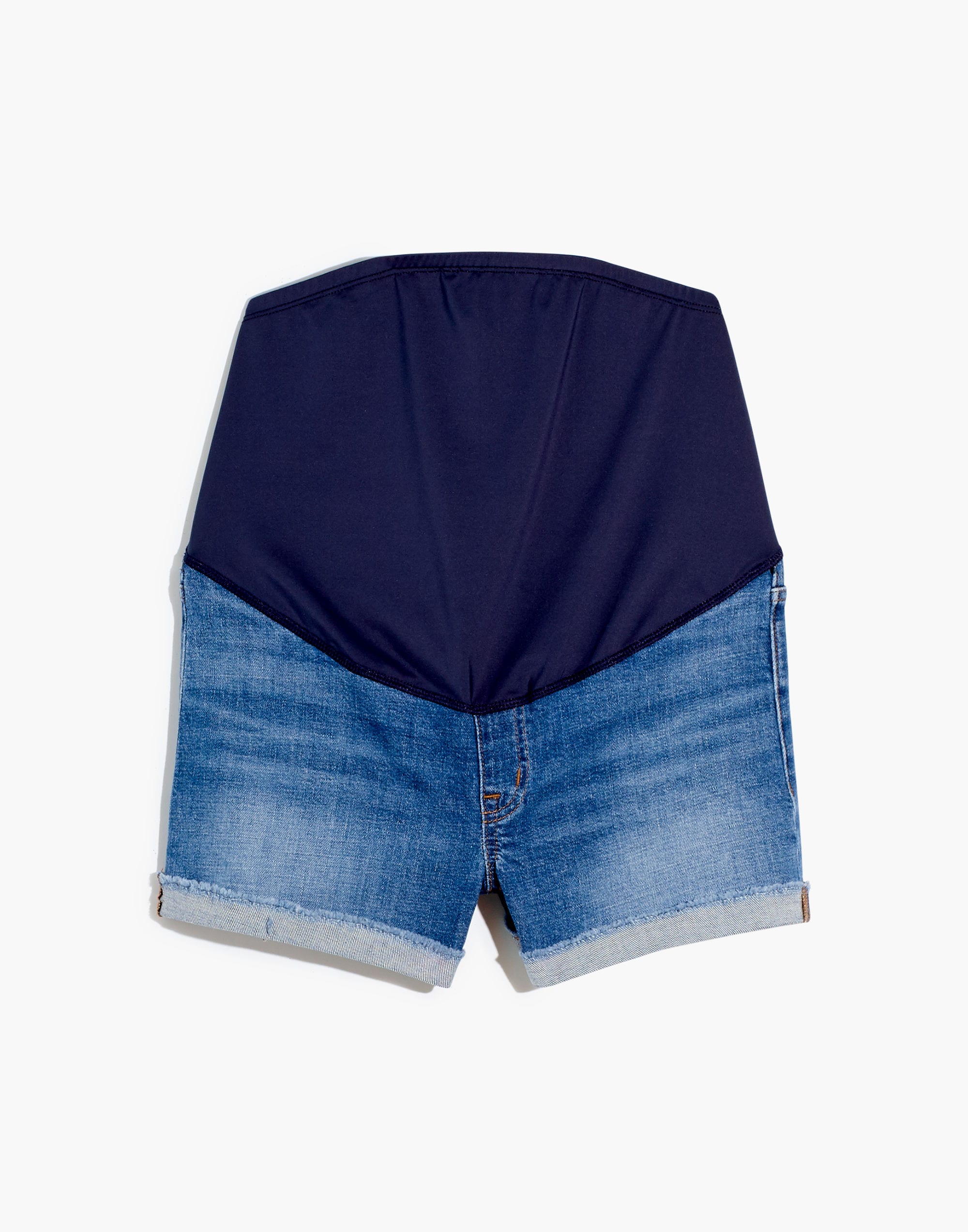 Maternity Over-the-Belly Denim Shorts in Lavista Wash