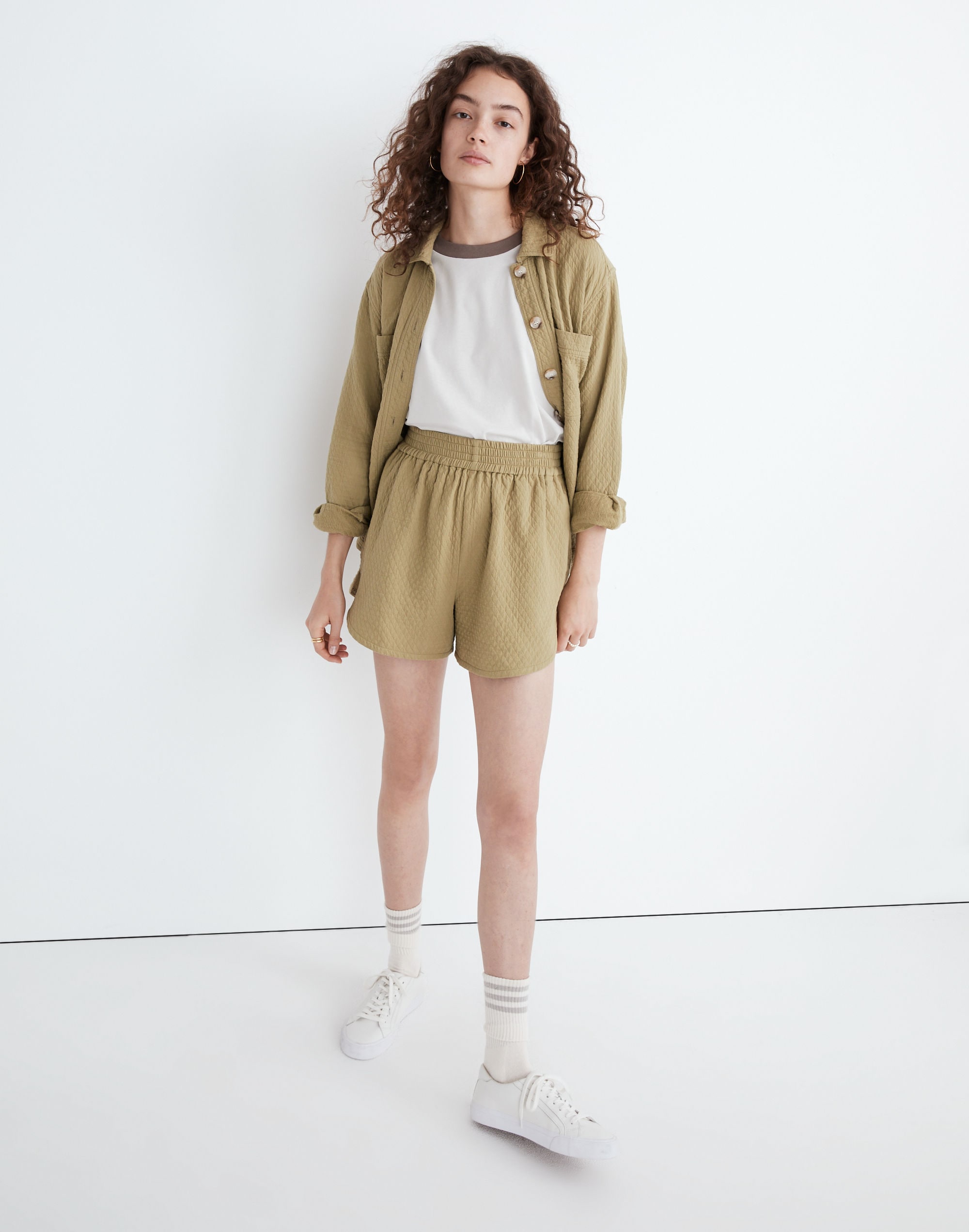 quilted pull-on dolphin shorts