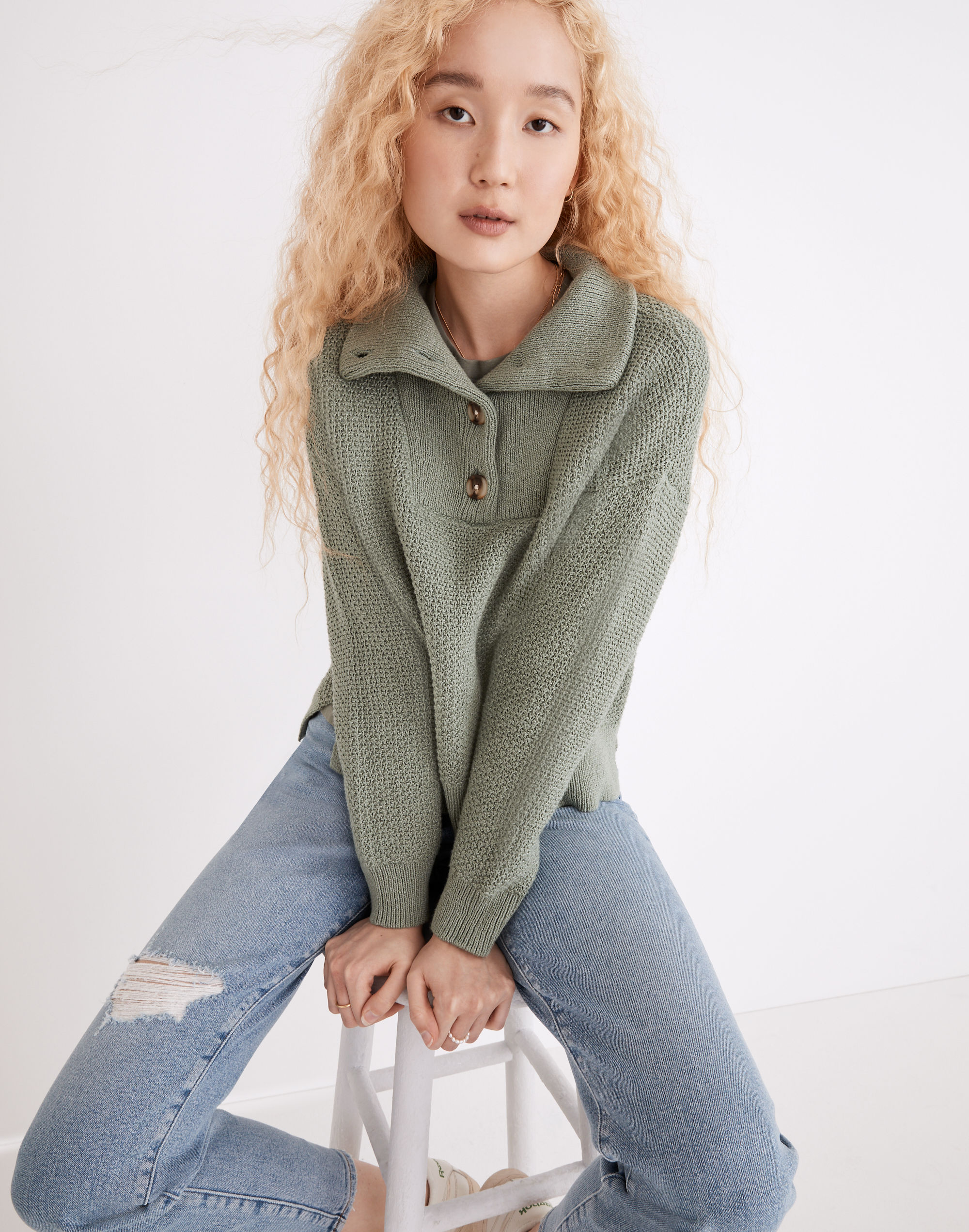 Canby Button Mockneck Sweater