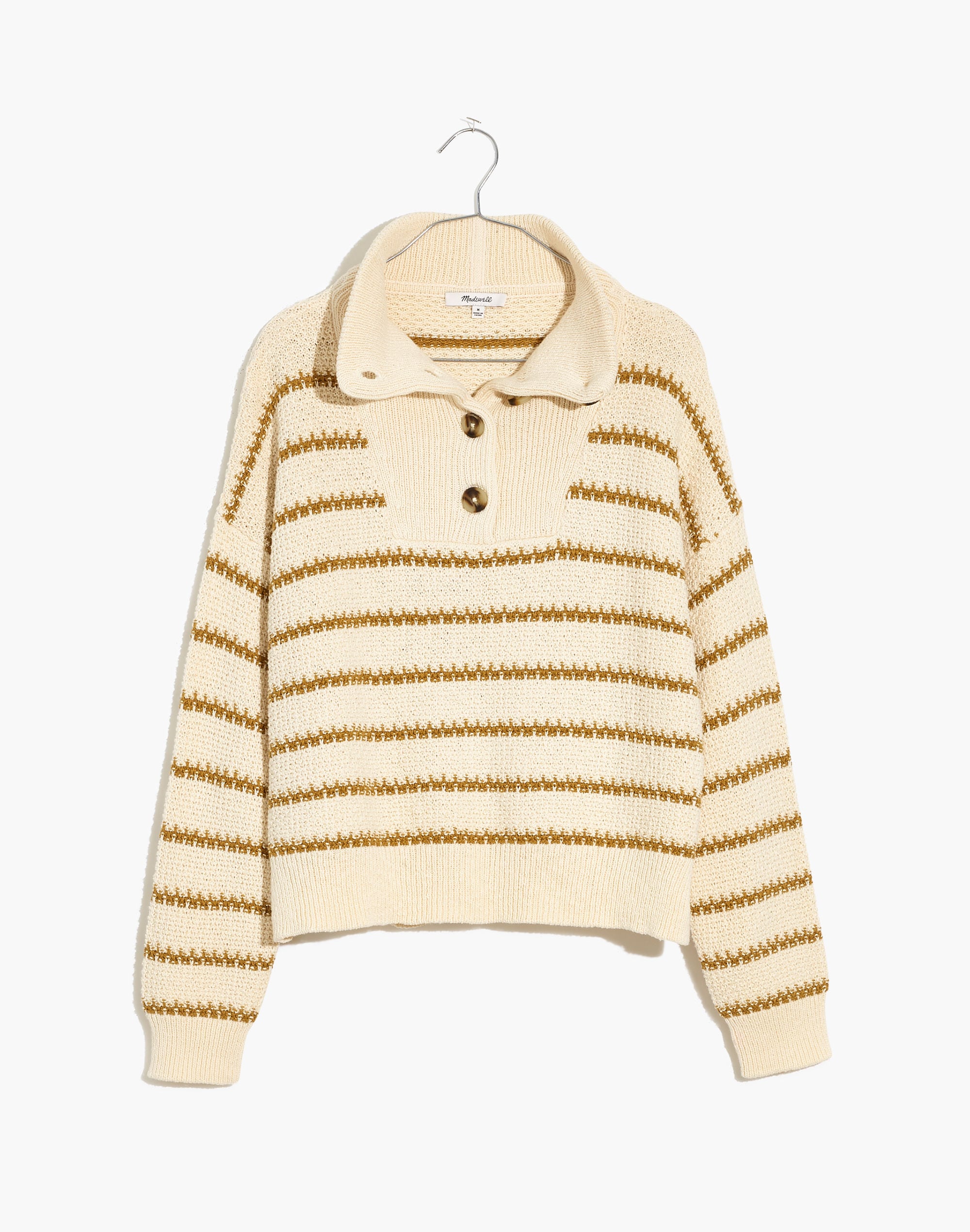 Canby Button Mockneck Sweater in Stripe