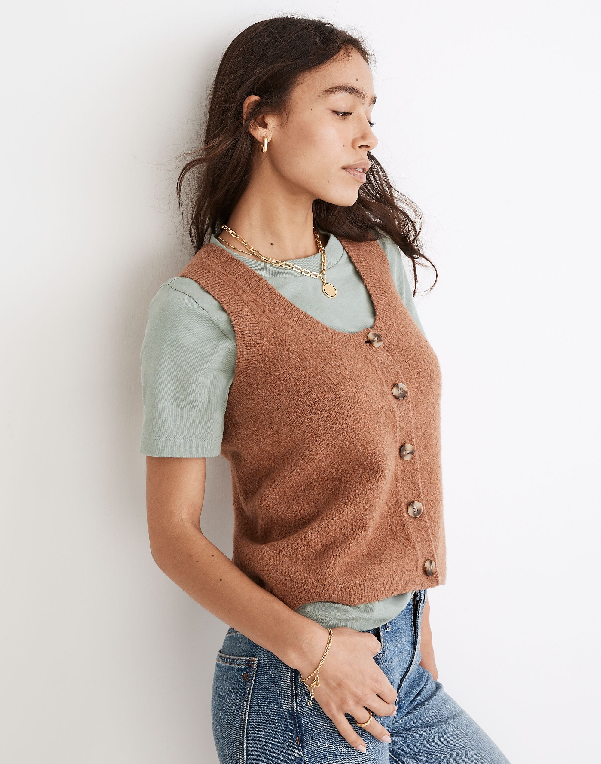 Kneale Button-Front Sweater Vest