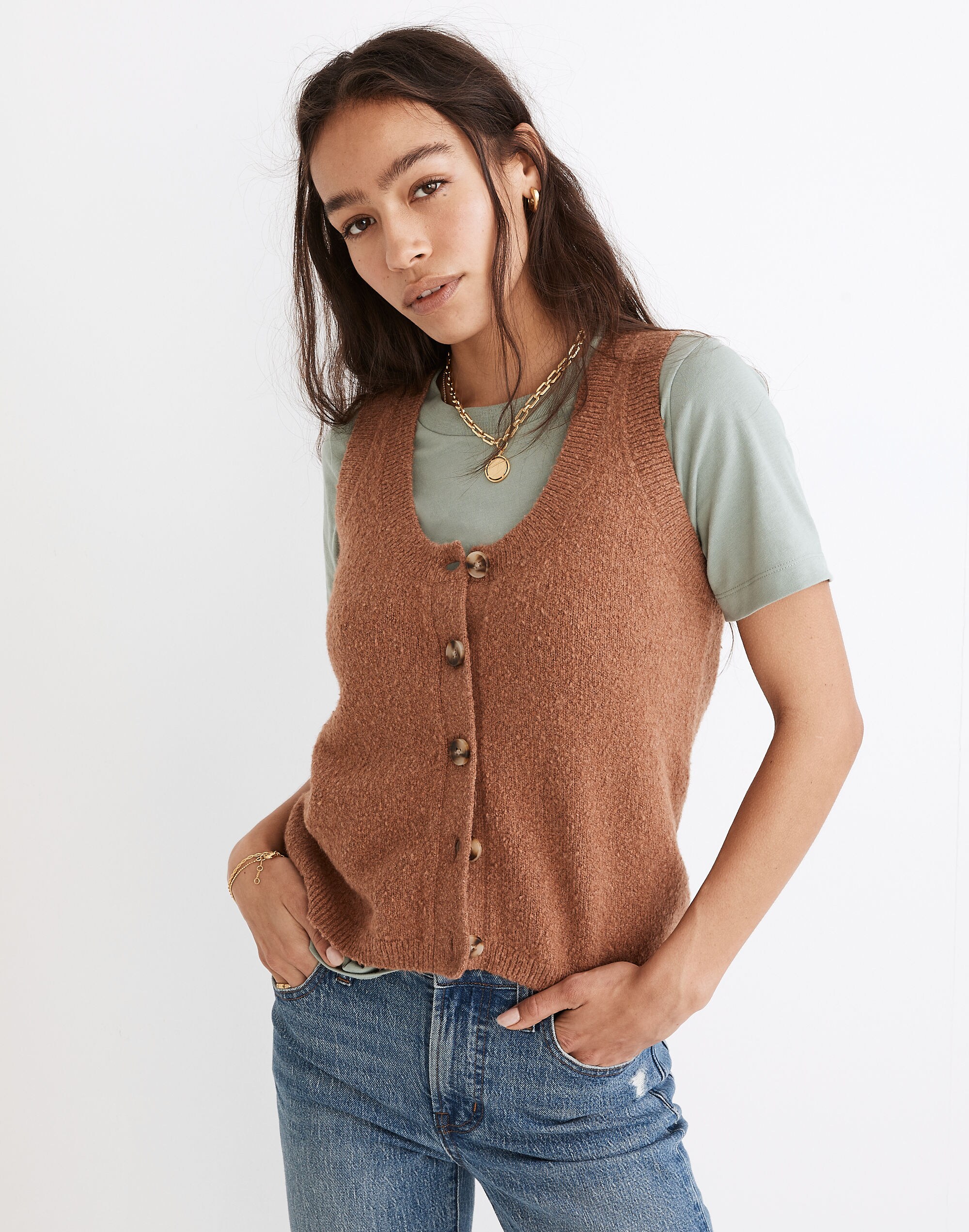 Kneale Button-Front Sweater Vest