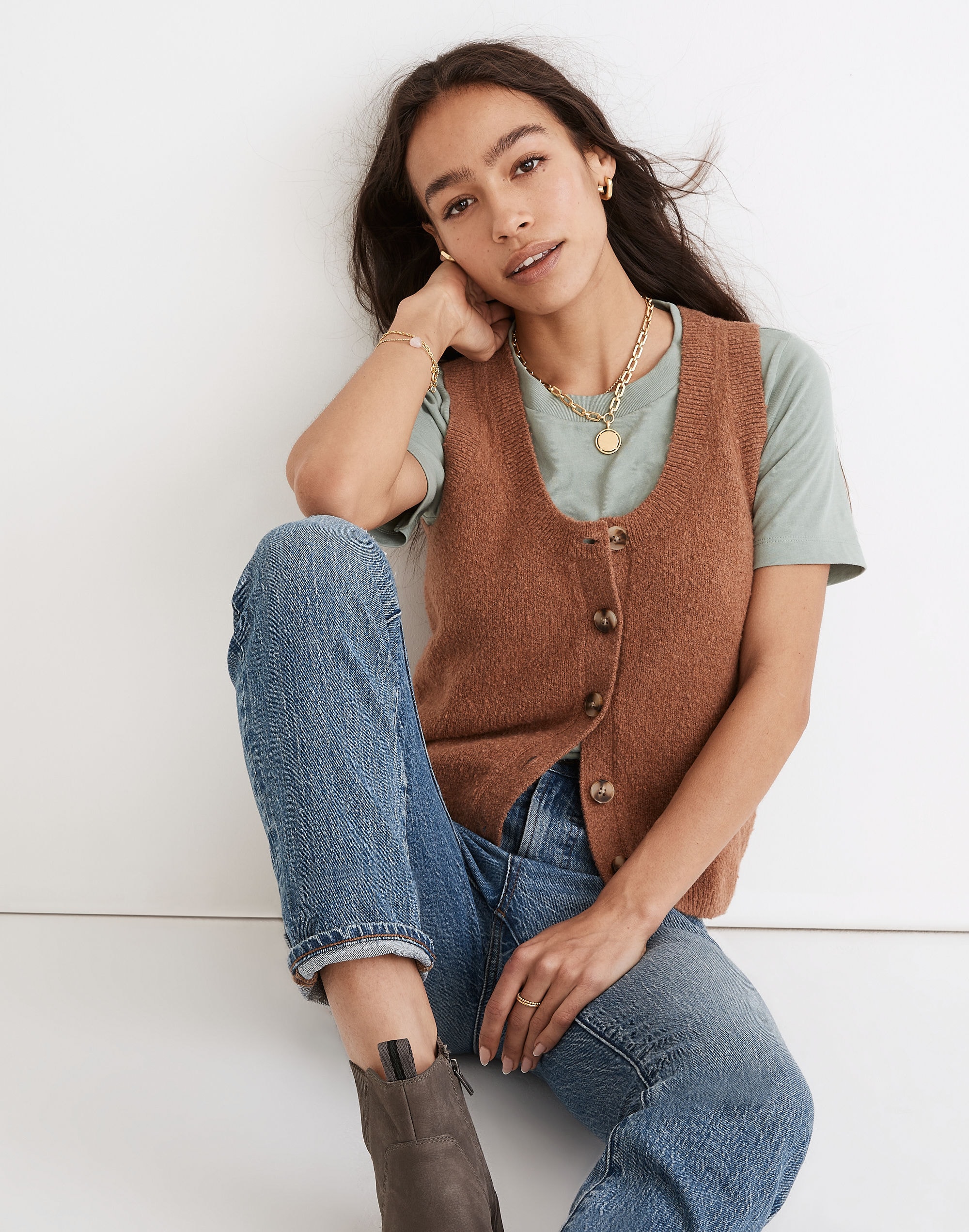 Kneale Button-Front Sweater Vest