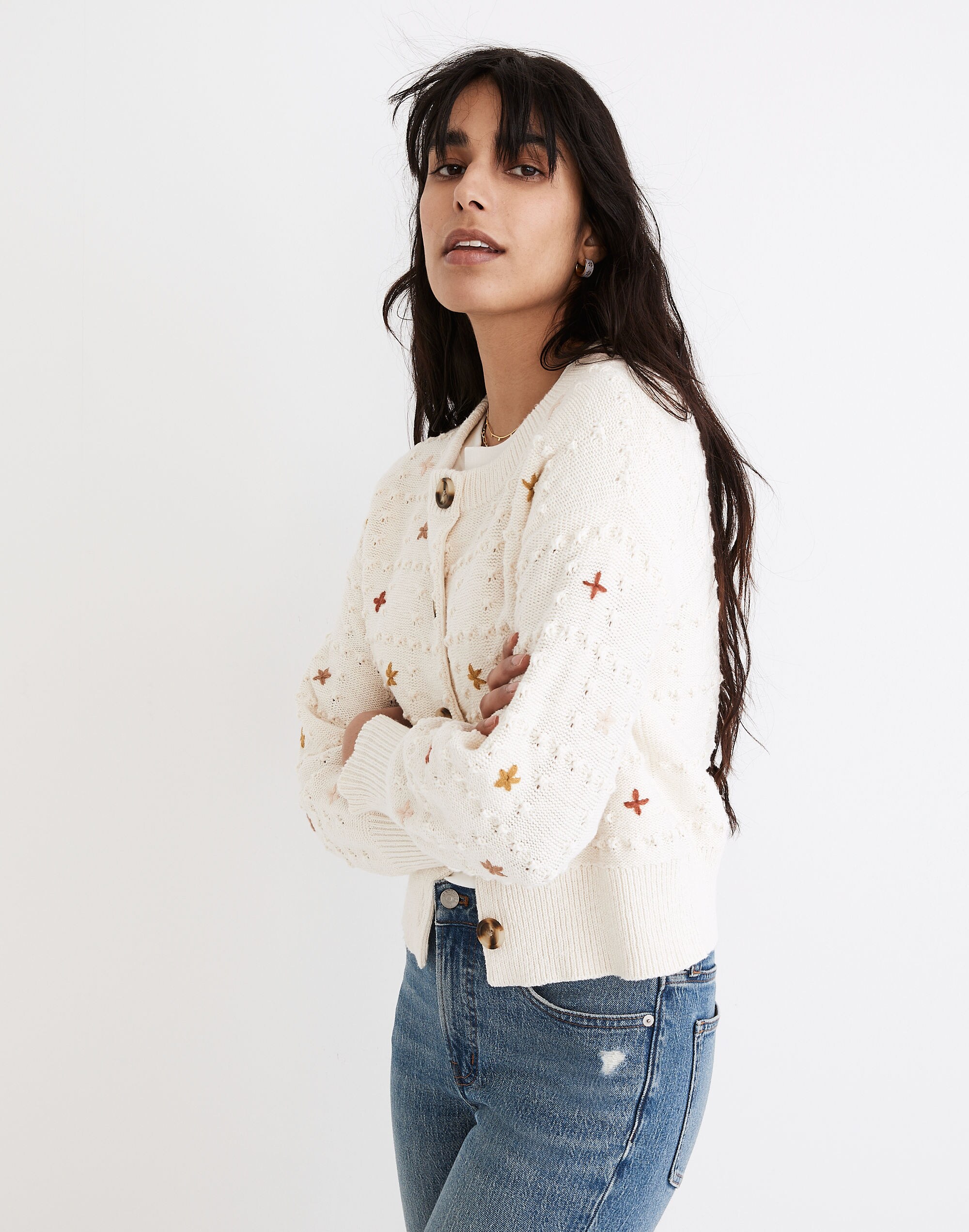 Embroidered Sandlin Cardigan Sweater