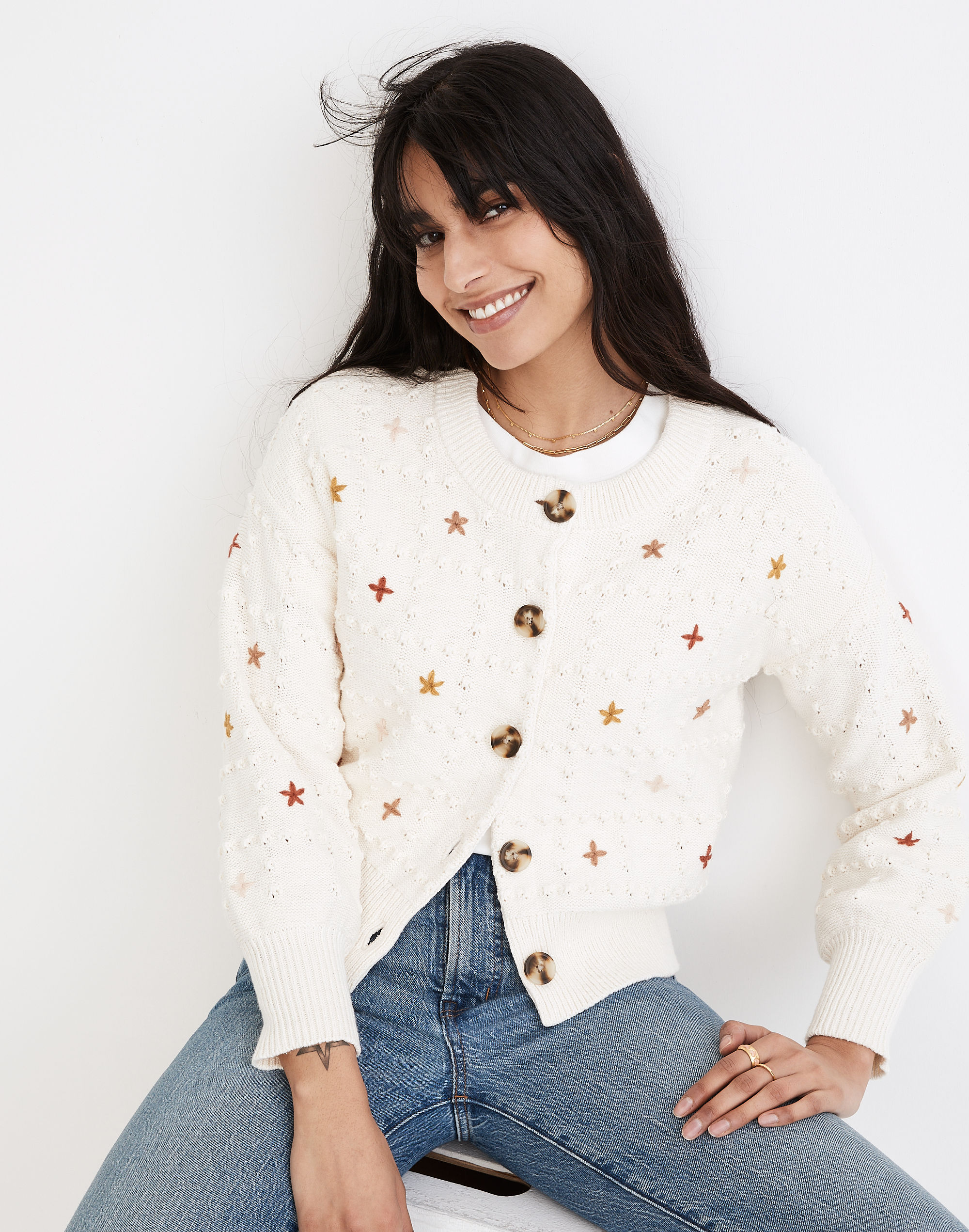 Embroidered Sandlin Cardigan Sweater